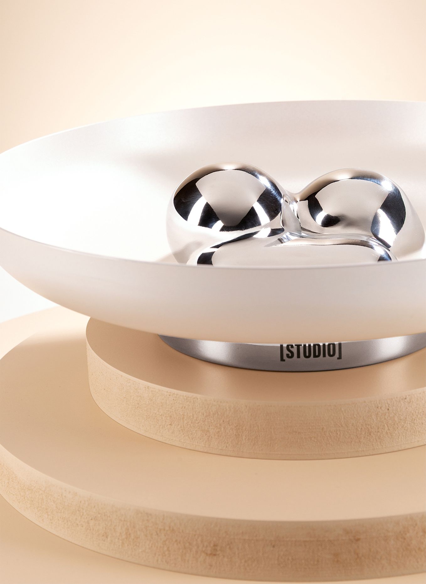 Fink Studio Schale SPACE PEARL: SILBER/ CREME