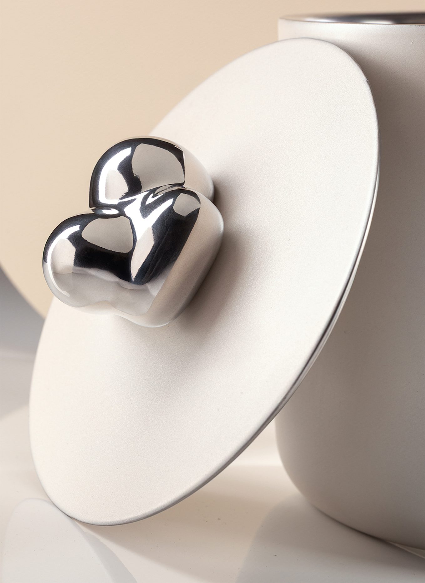 Fink Studio Eiswürfeleimer SPACE PEARL: SILBER/ CREME