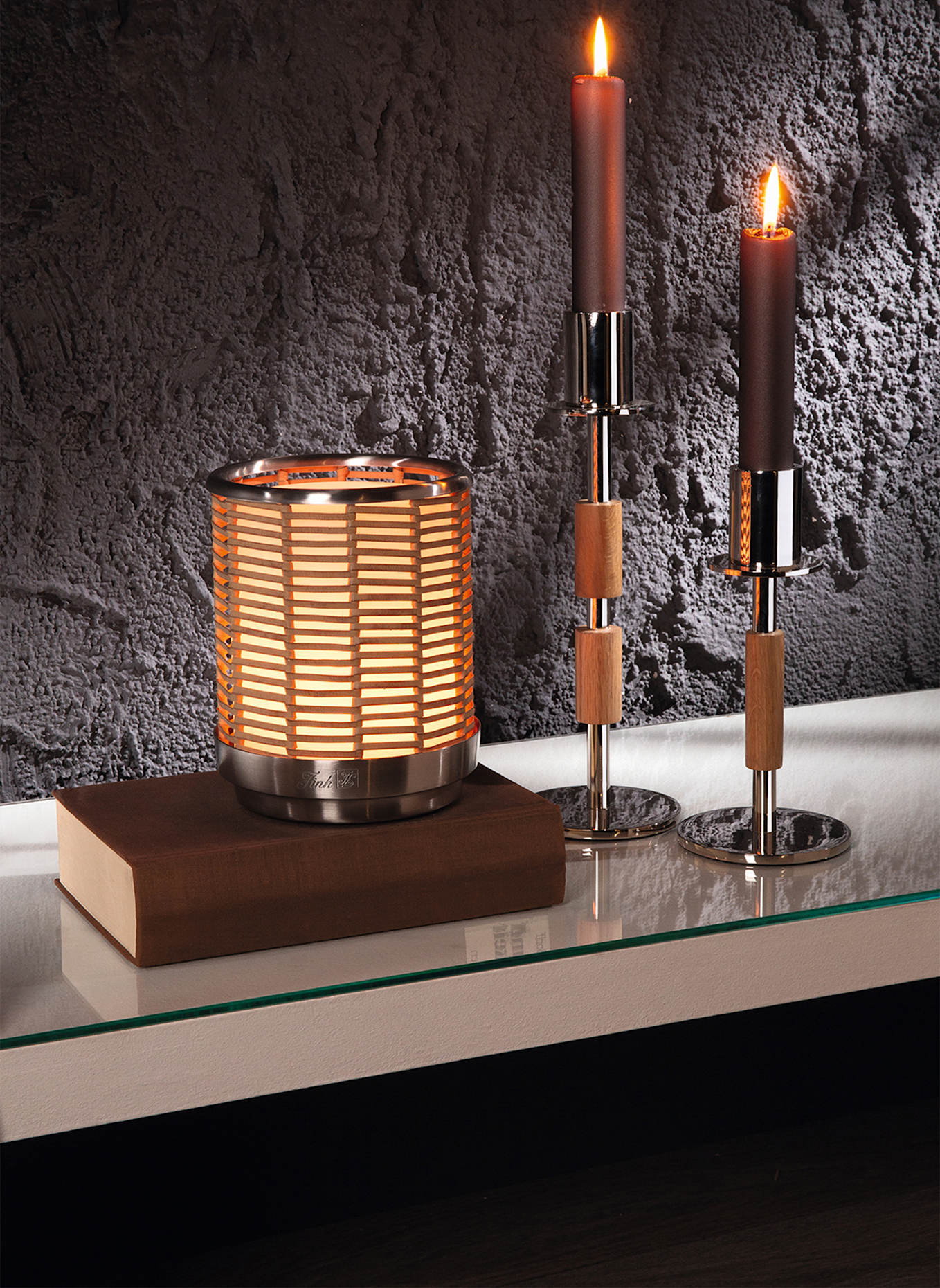 Fink Windlicht ohne Glas FLAVIO: SILBER