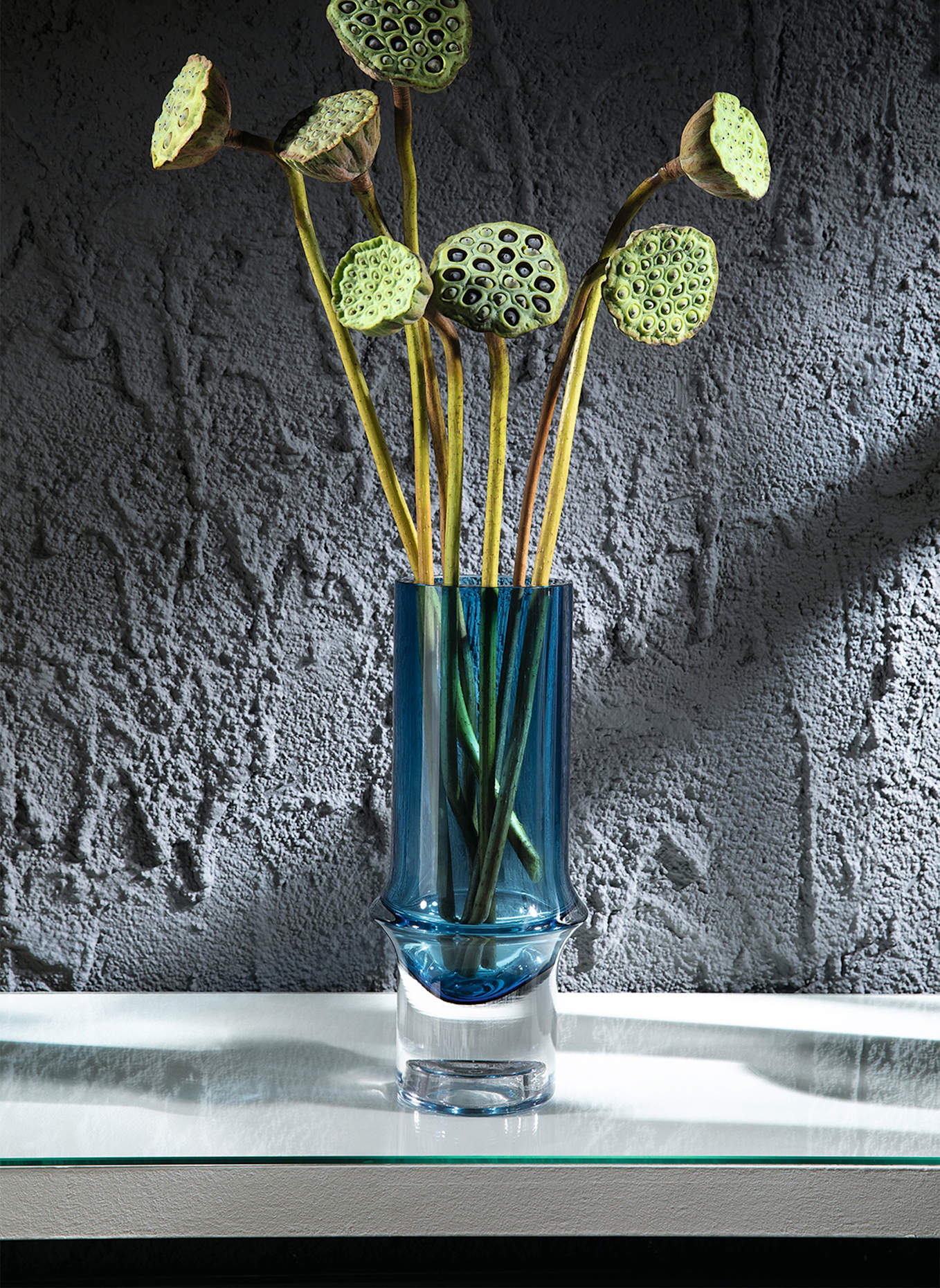 Fink Glasvase GLENDA: BLAU