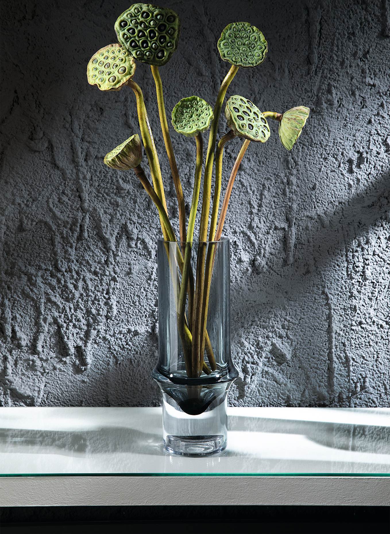 Fink Glasvase GLENDA: GRAU