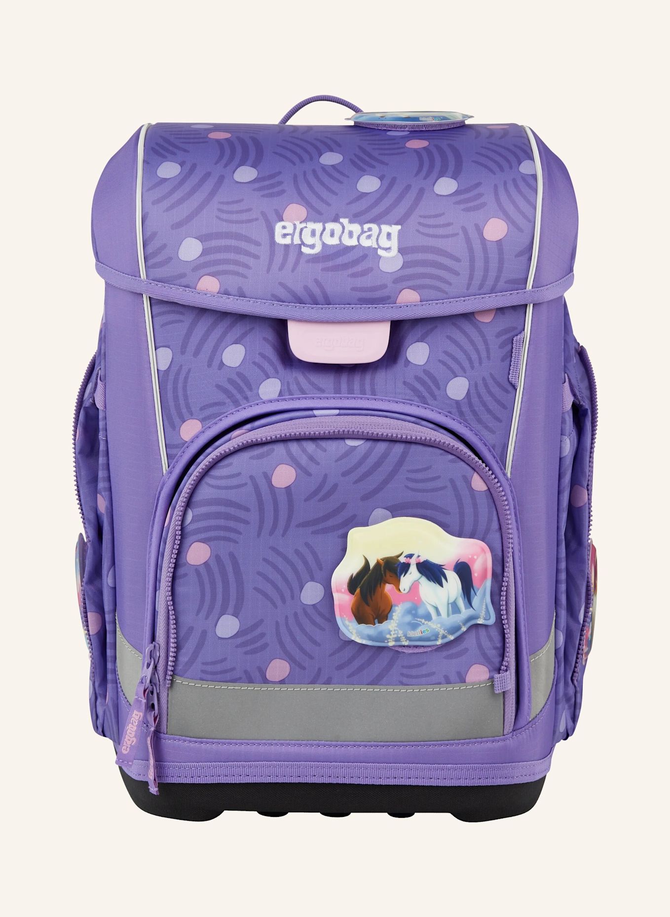 ergobag Schulranzen-Set CUBO LIGHT SET: LILA/ HELLLILA