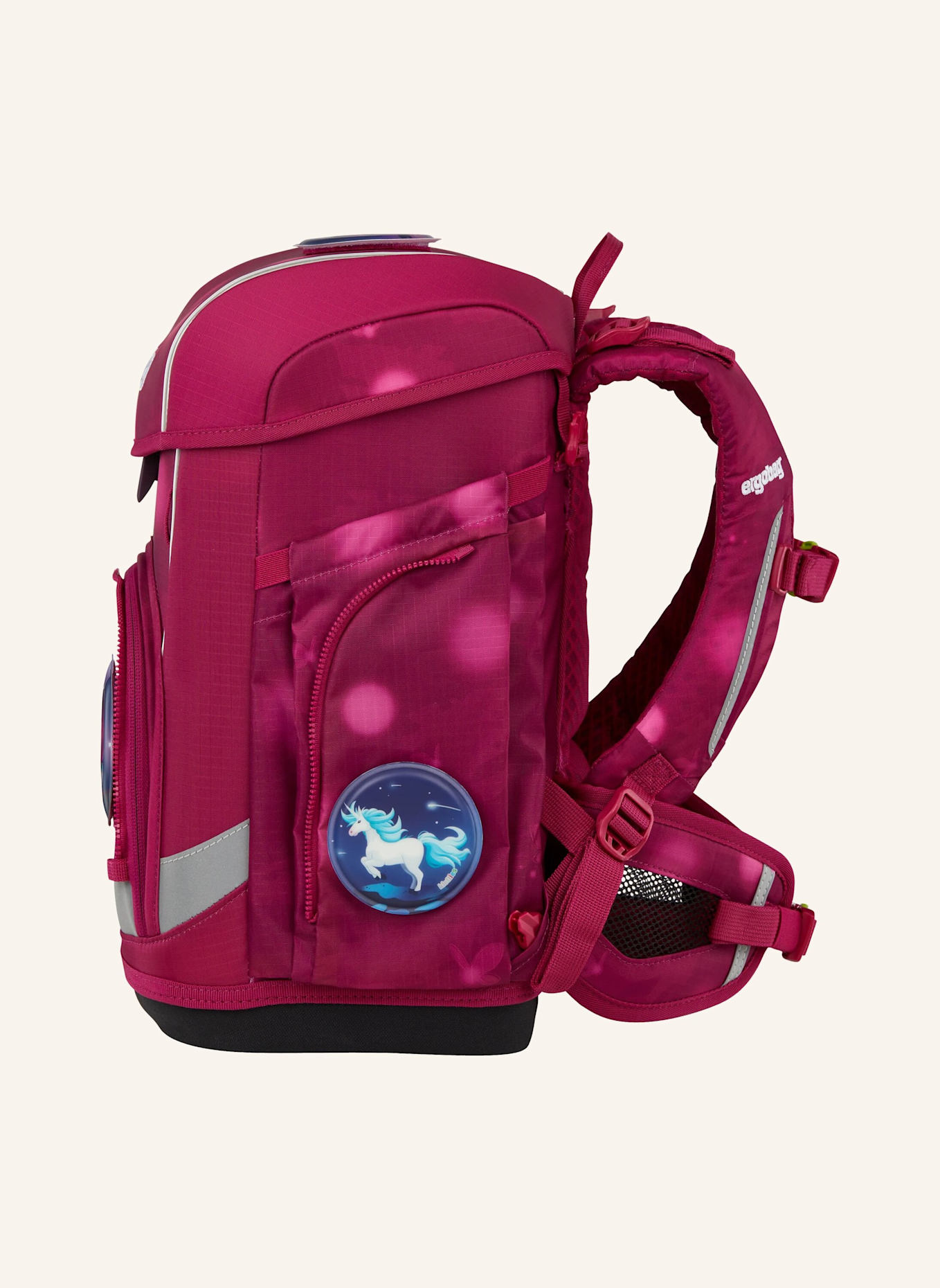 ergobag Schulranzen-Set CUBO LIGHT SET: LILA/ FUCHSIA