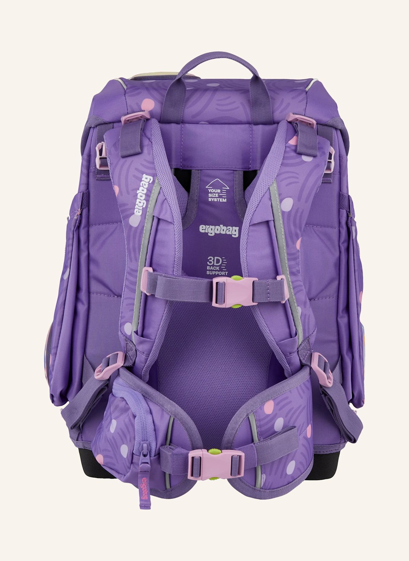 ergobag Schulranzen-Set CUBO SET: LILA/ HELLLILA