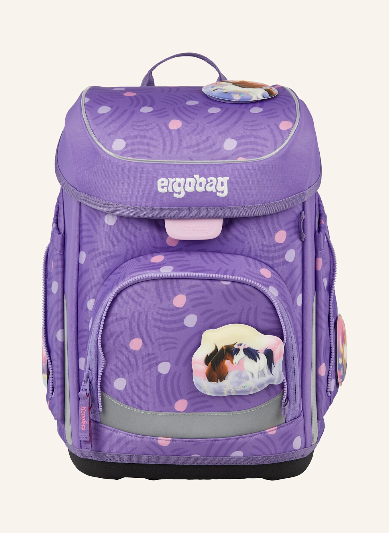 ergobag Schulranzen-Set CUBO SET: LILA/ HELLLILA