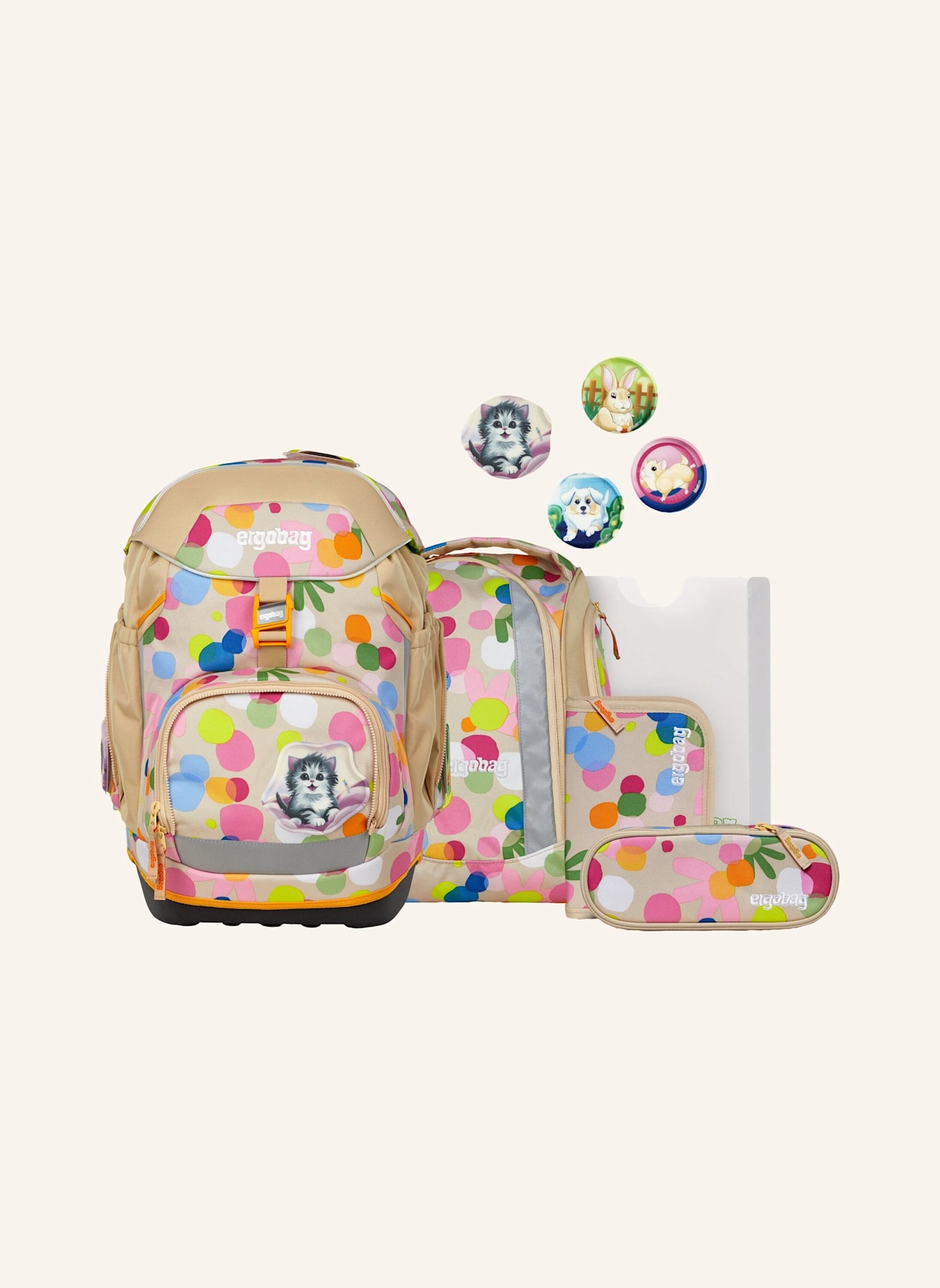 ergobag Schulranzen-Set PACK SET: BEIGE