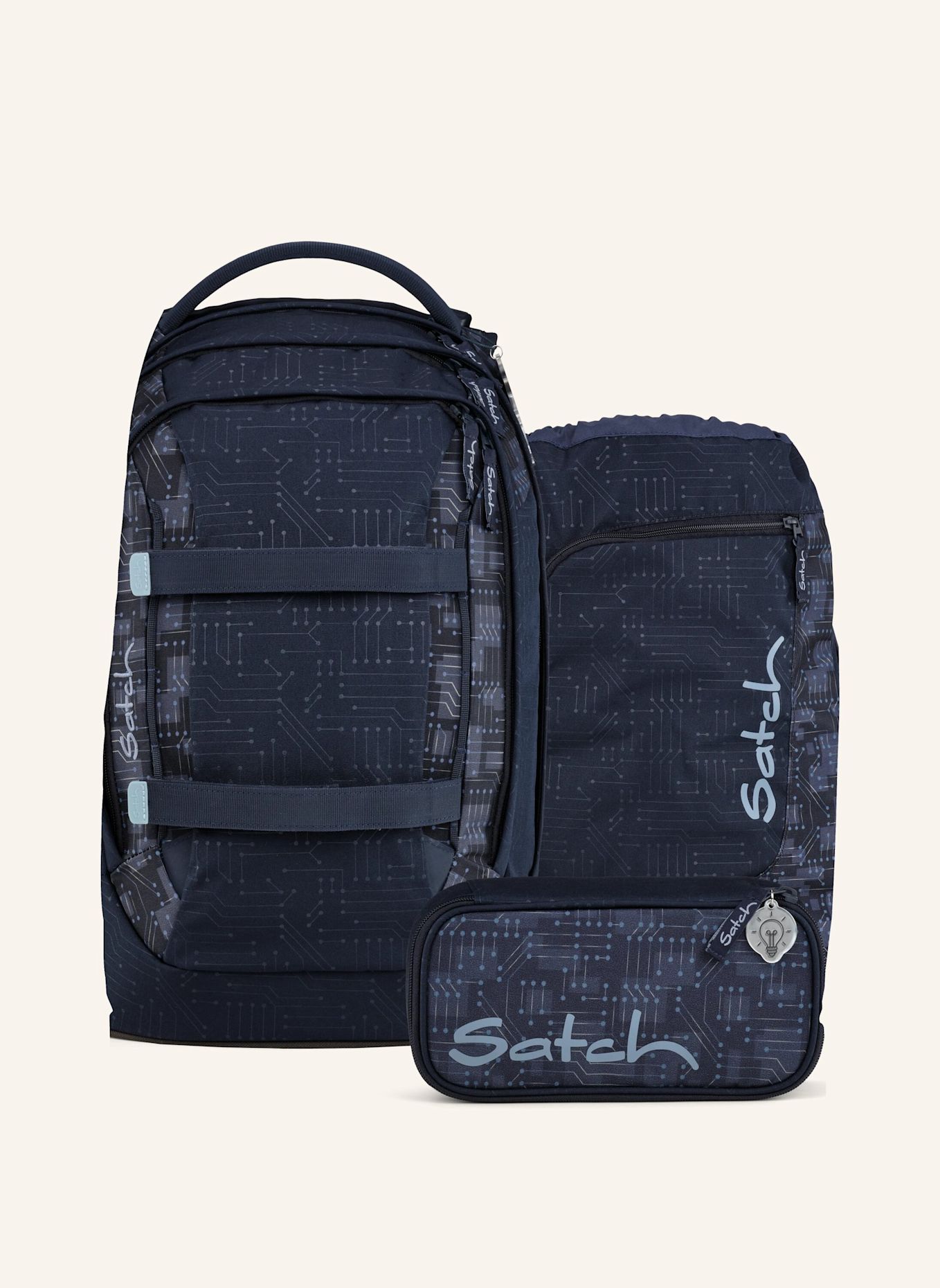 Satch Schulrucksack-Set PACK SET: SCHWARZ