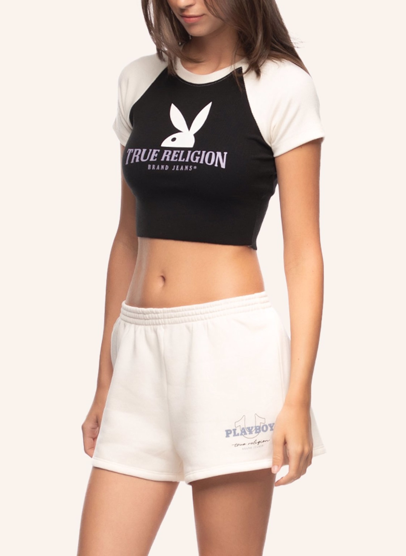 TRUE RELIGION Sweat Shorts True Religion X Playboy, Farbe: WEISS (Bild 4)