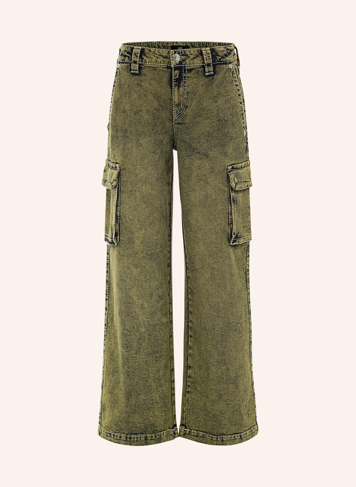 TRUE RELIGION Baggy-Jeans BOBBI BIG T OVERDYE, Farbe: GRÜN (Bild 1)