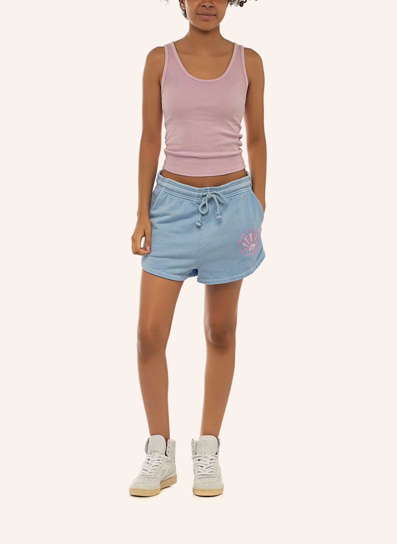 TRUE RELIGION Sweatshorts True Sunrise Malibu, Farbe: BLAU (Bild 8)