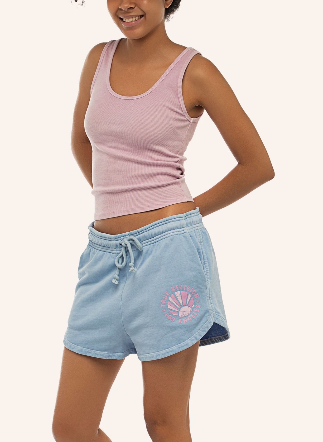 TRUE RELIGION Sweatshorts True Sunrise Malibu, Farbe: BLAU (Bild 3)