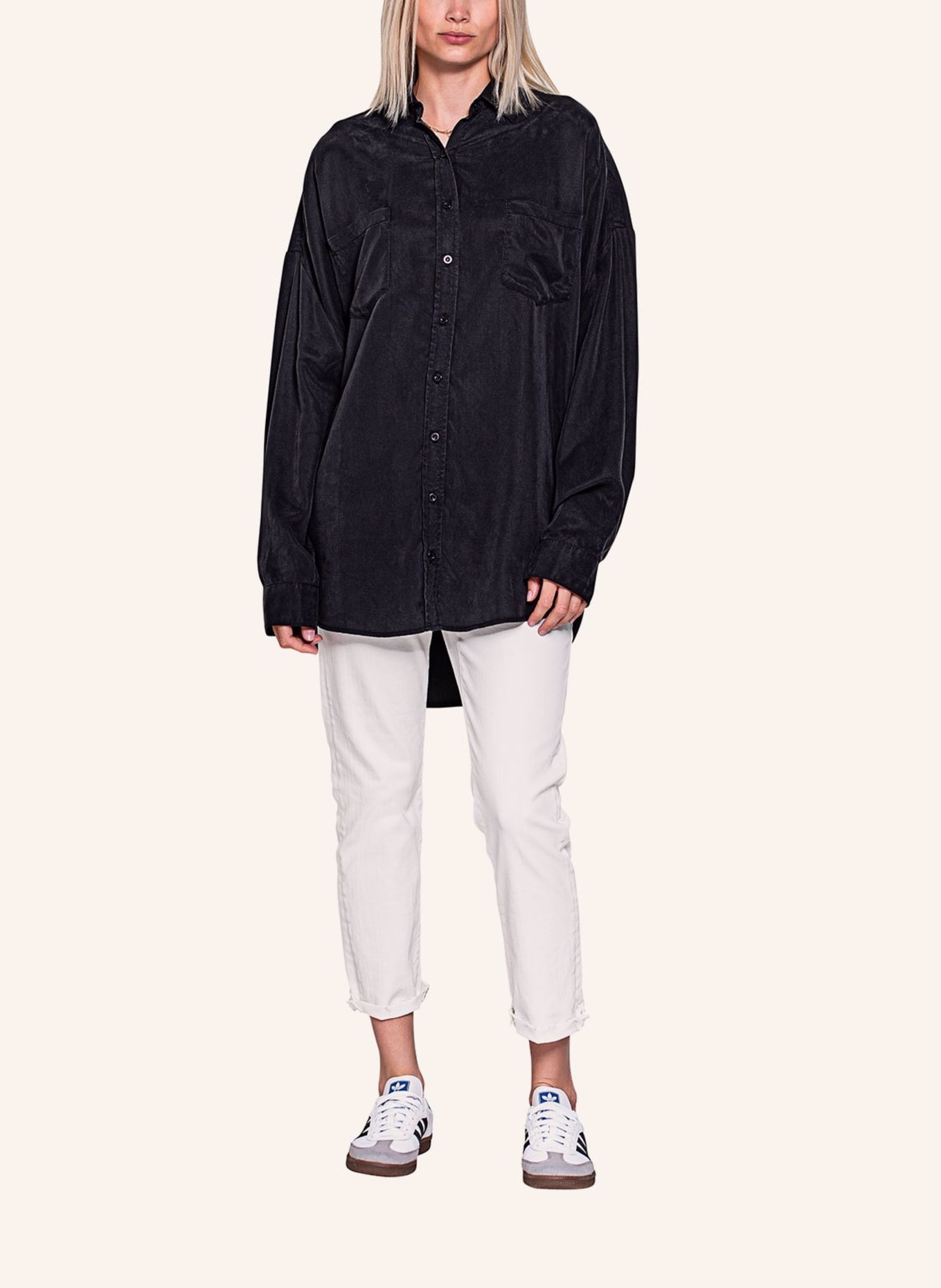 TRUE RELIGION Hemd-Bluse Oversized, Farbe: SCHWARZ (Bild 6)