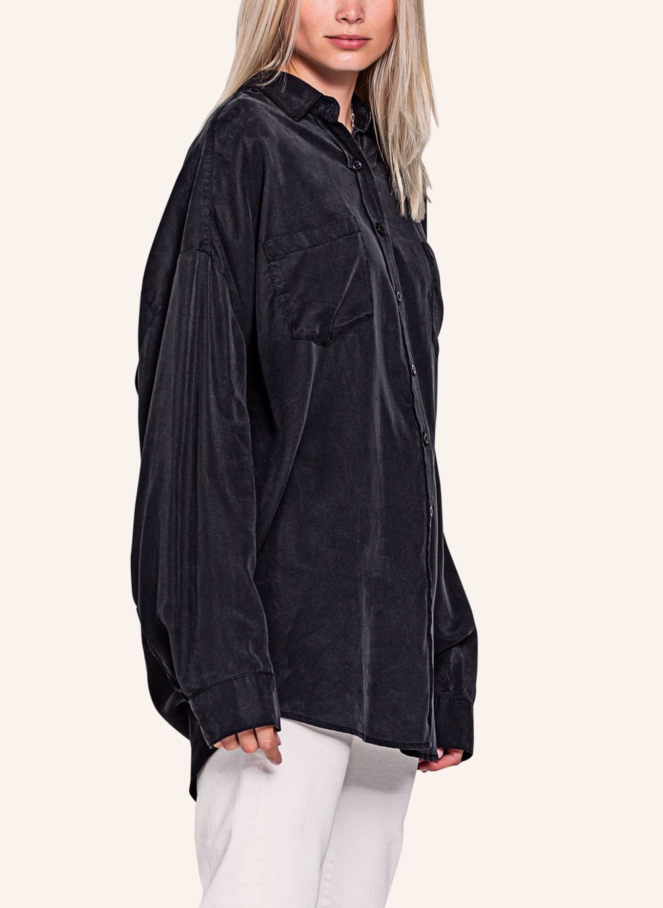 TRUE RELIGION Hemd-Bluse Oversized, Farbe: SCHWARZ (Bild 4)