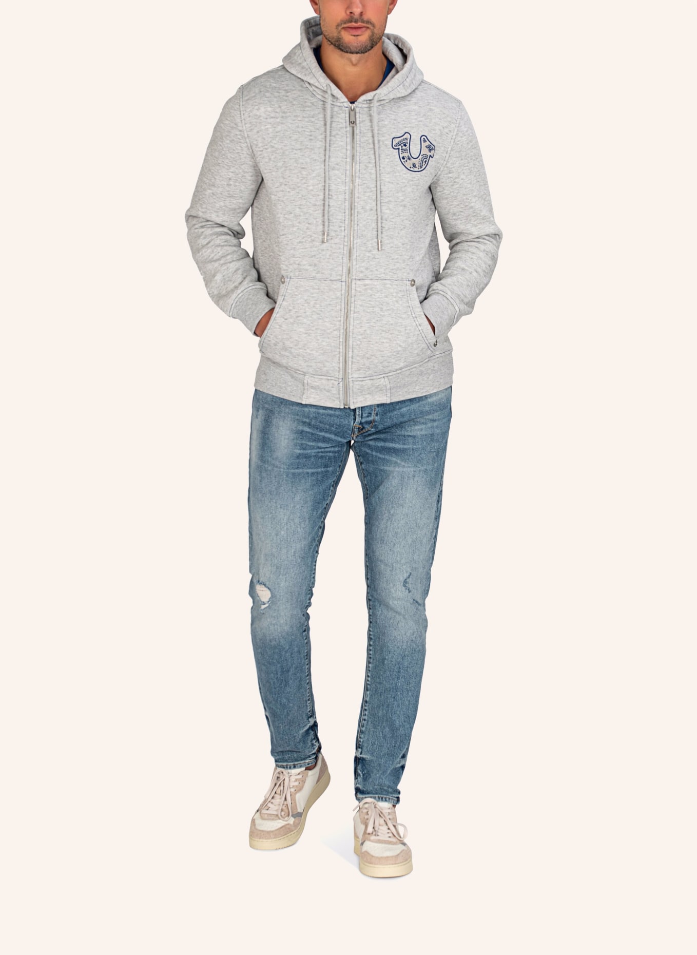 TRUE RELIGION Sweatjacke PAISLEY, Farbe: GRAU (Bild 8)