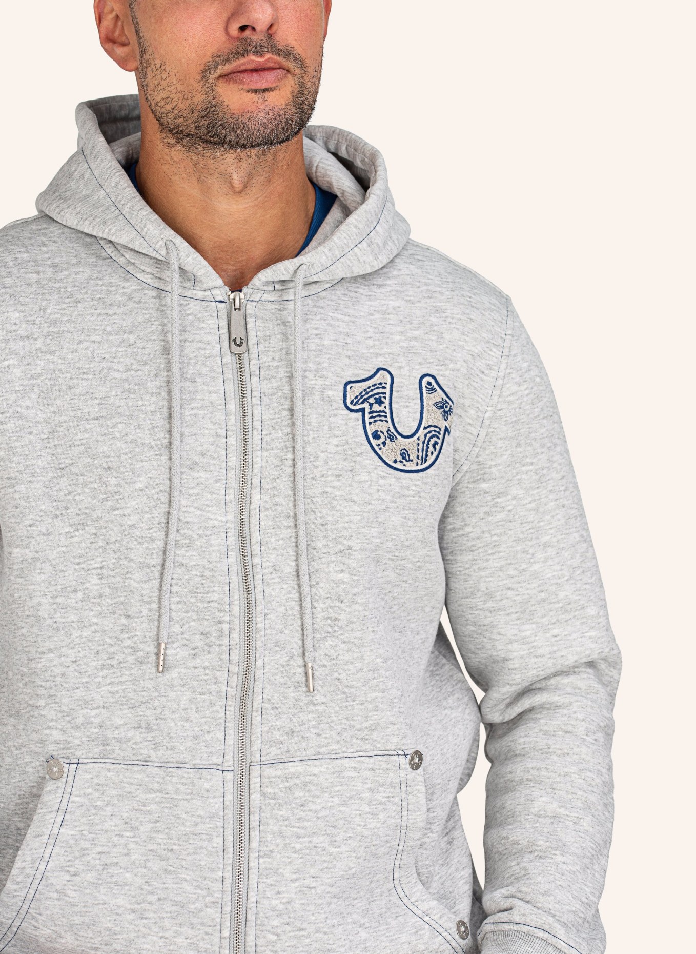 TRUE RELIGION Hoodie PAISLEY, Farbe: GRAU (Bild 3)