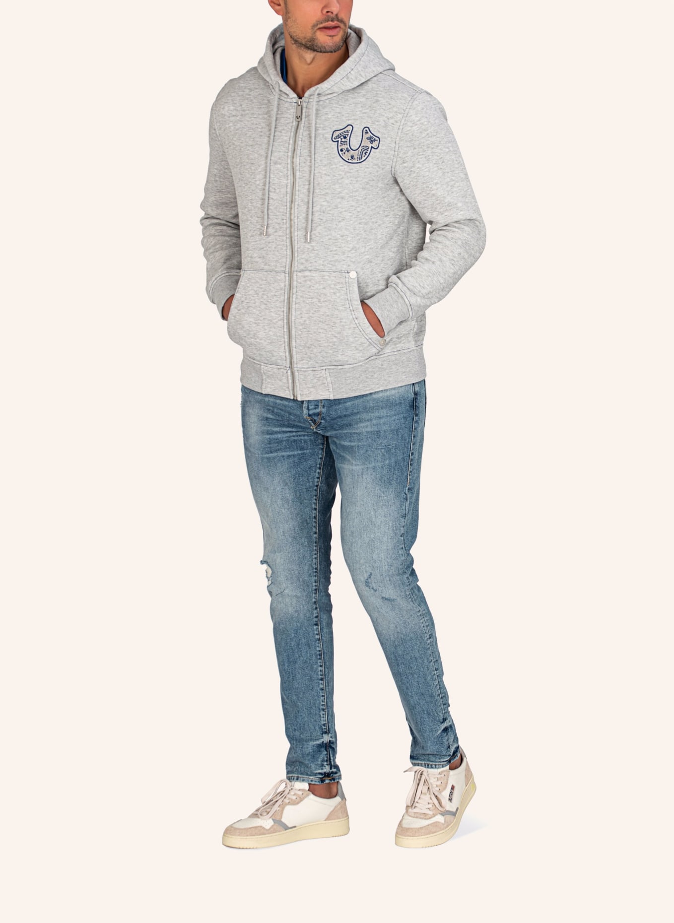 TRUE RELIGION Hoodie PAISLEY, Farbe: GRAU (Bild 5)