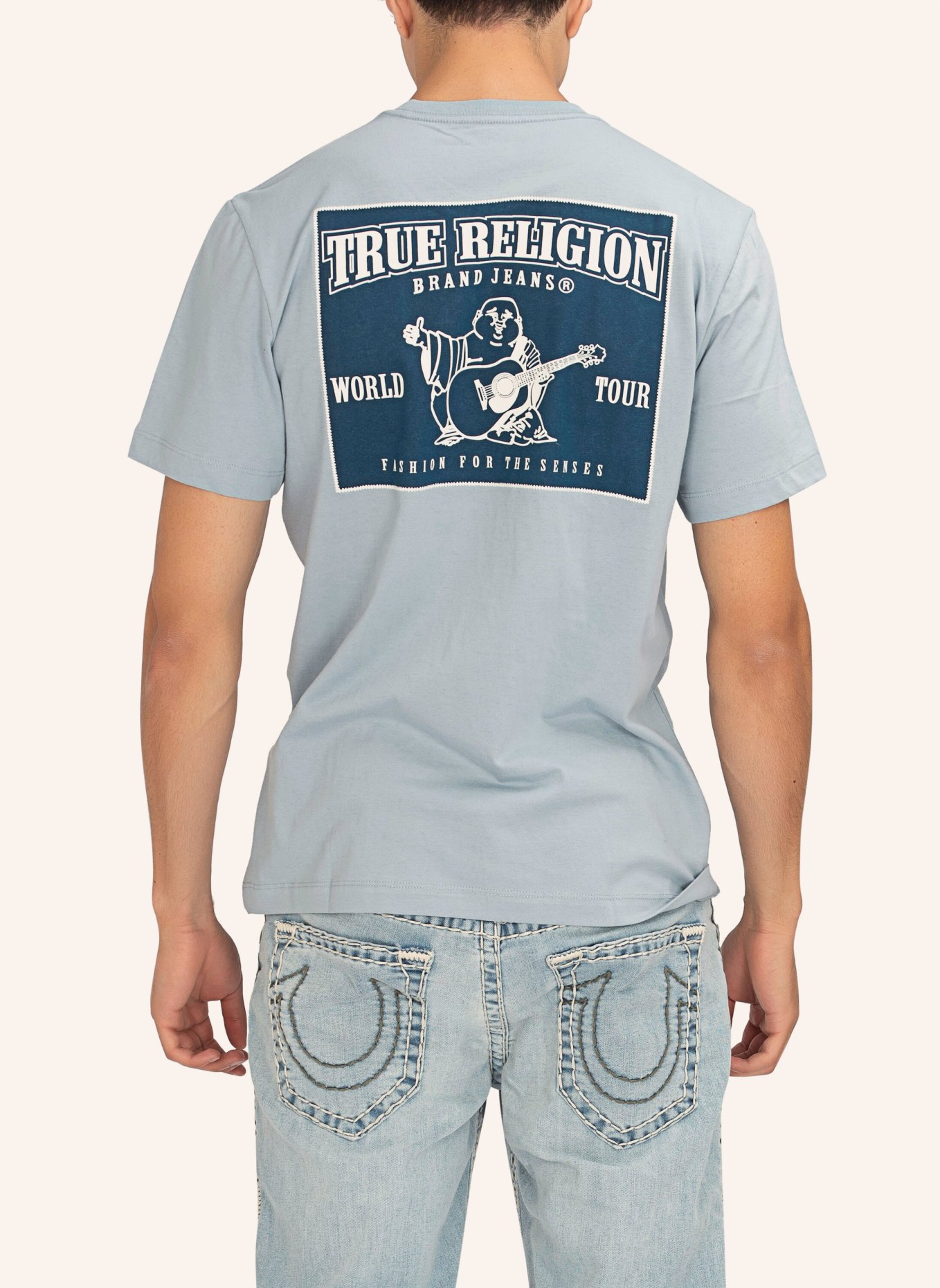 TRUE RELIGION T-Shirt LADDER Print, Farbe: HELLBLAU (Bild 6)