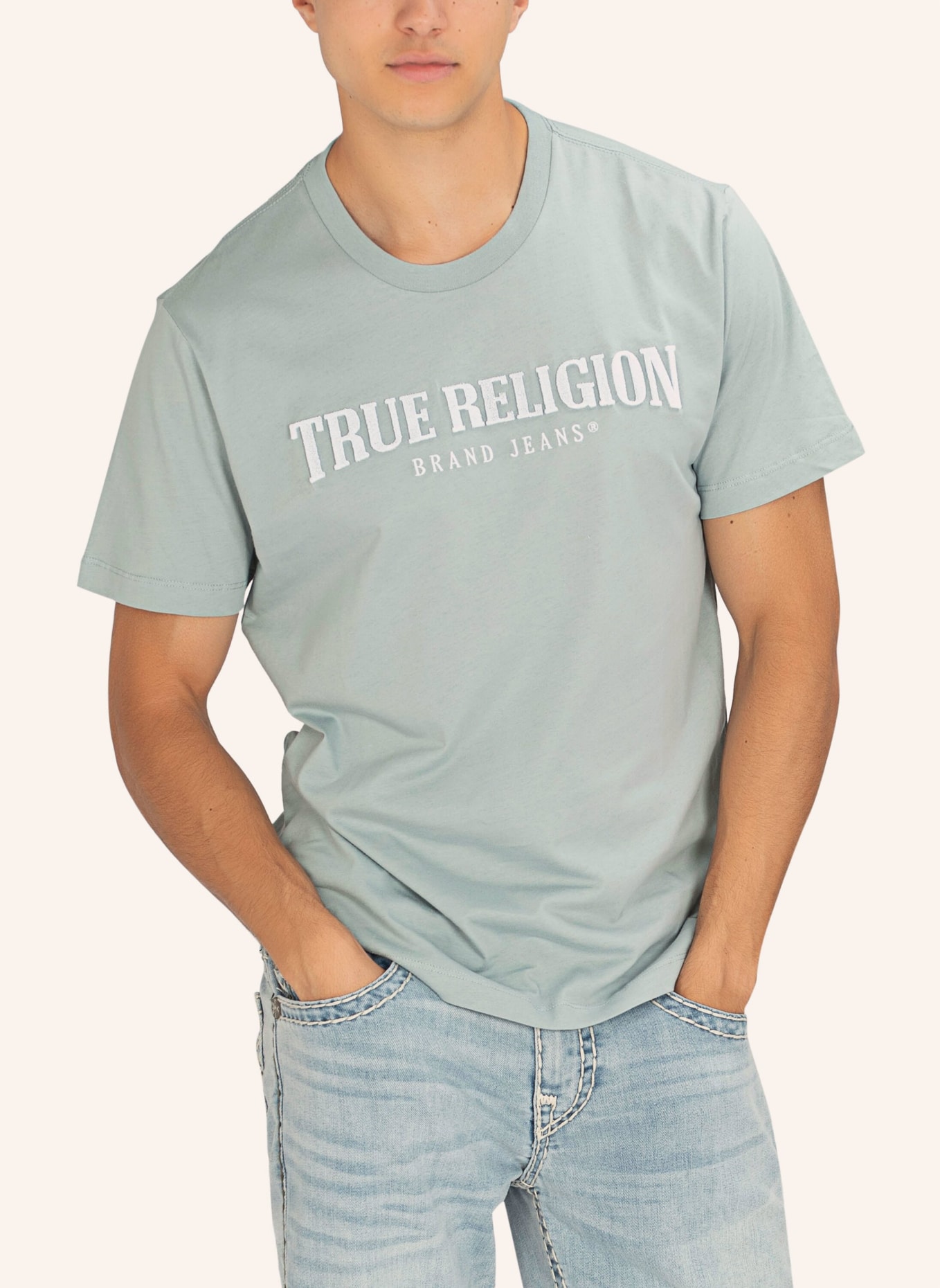 TRUE RELIGION T-Shirt ARCH Logo, Farbe: BLAU (Bild 3)