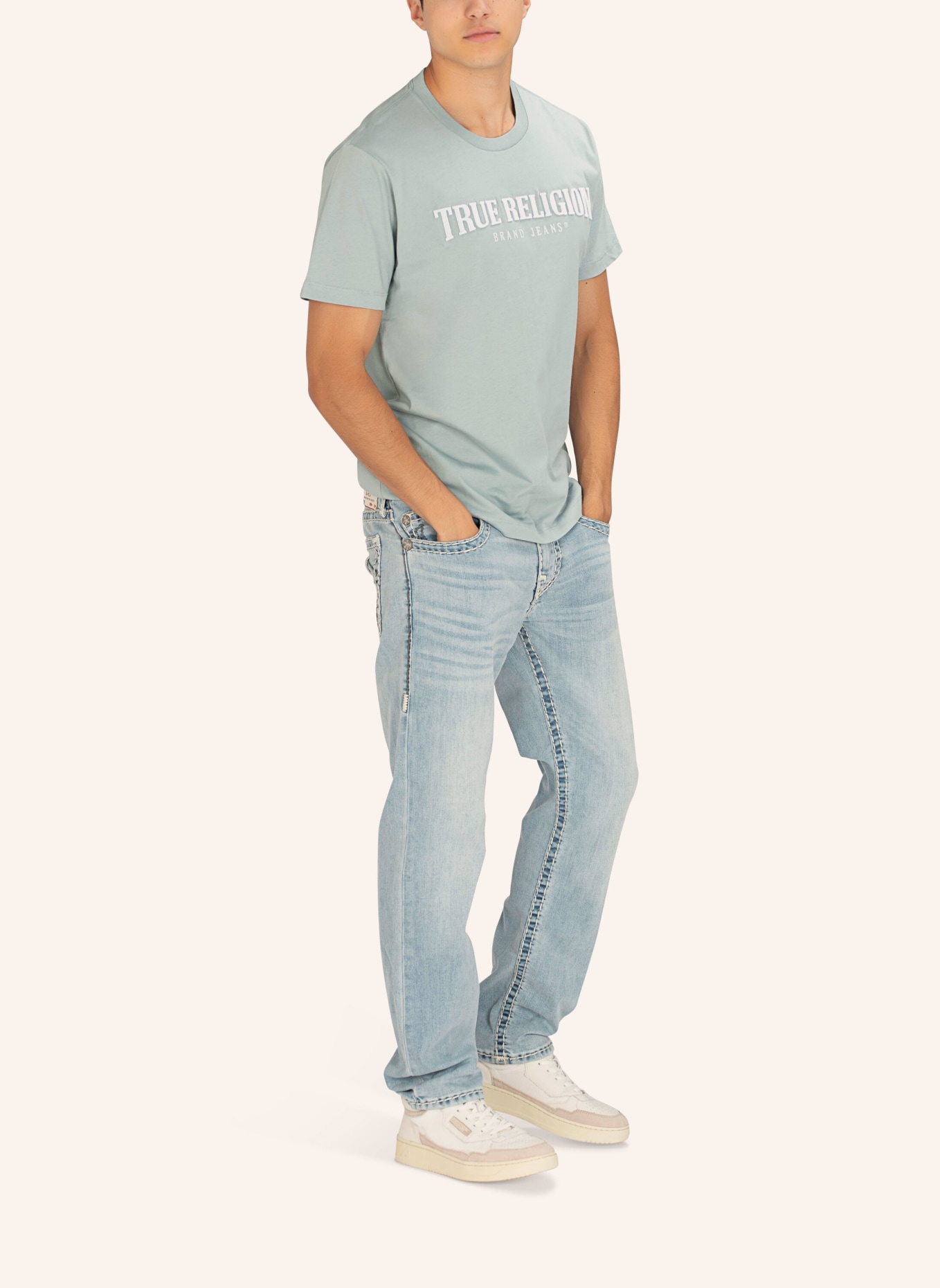 TRUE RELIGION T-Shirt ARCH Logo, Farbe: BLAU (Bild 5)