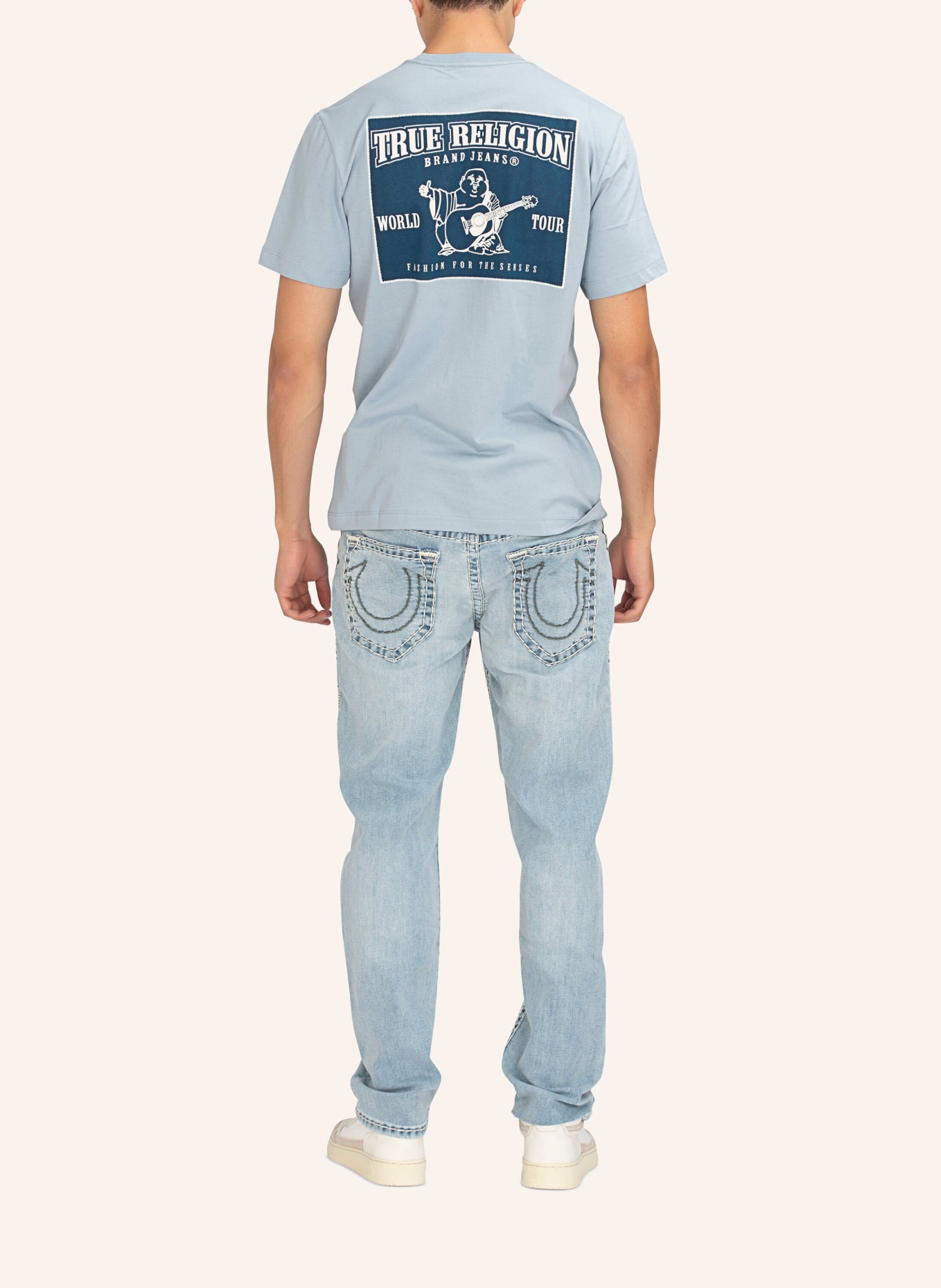 TRUE RELIGION T-Shirt LADDER Print, Farbe: HELLBLAU (Bild 2)