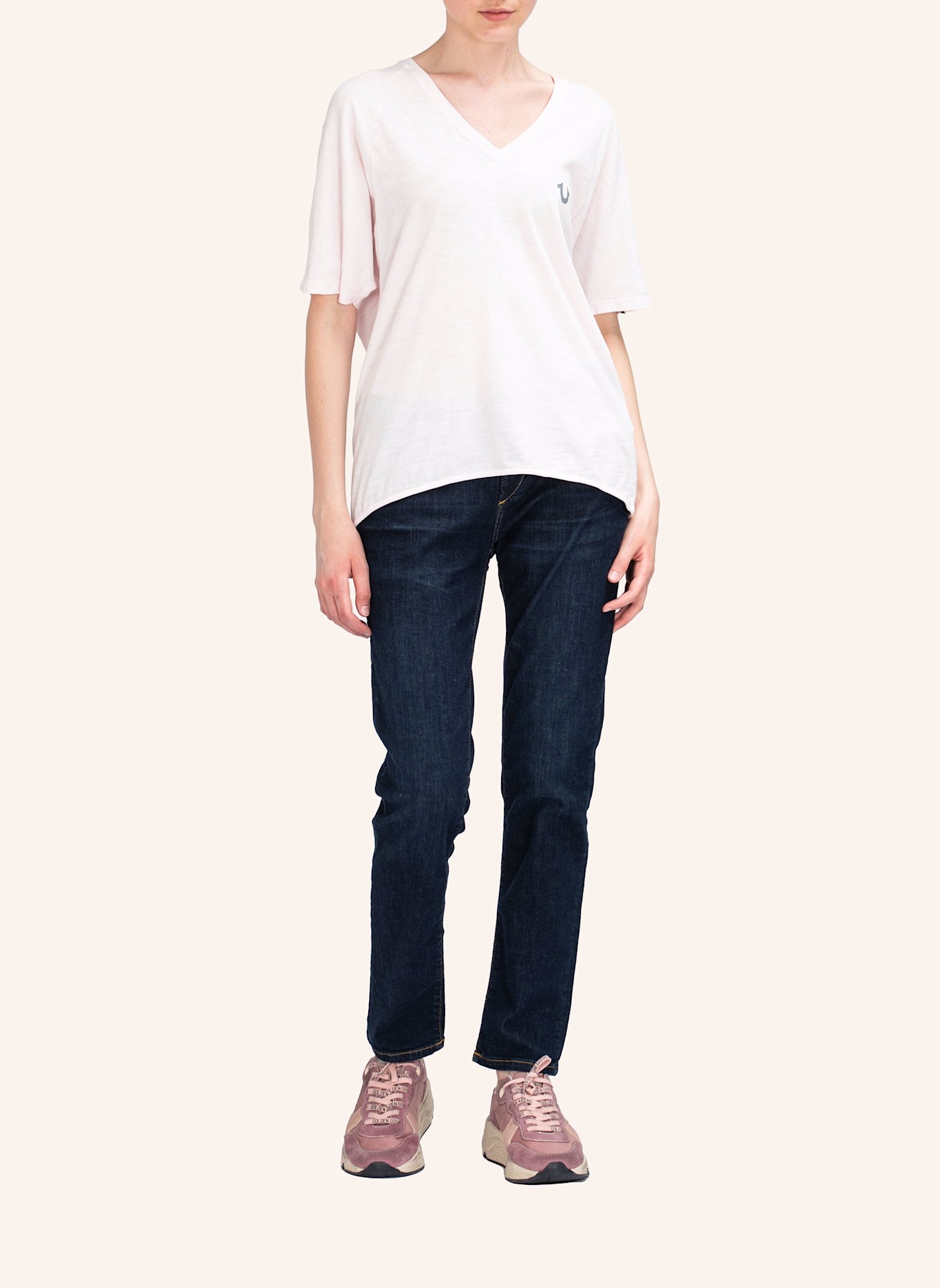 TRUE RELIGION T-Shirt V-Neck, Farbe: ROSA (Bild 9)