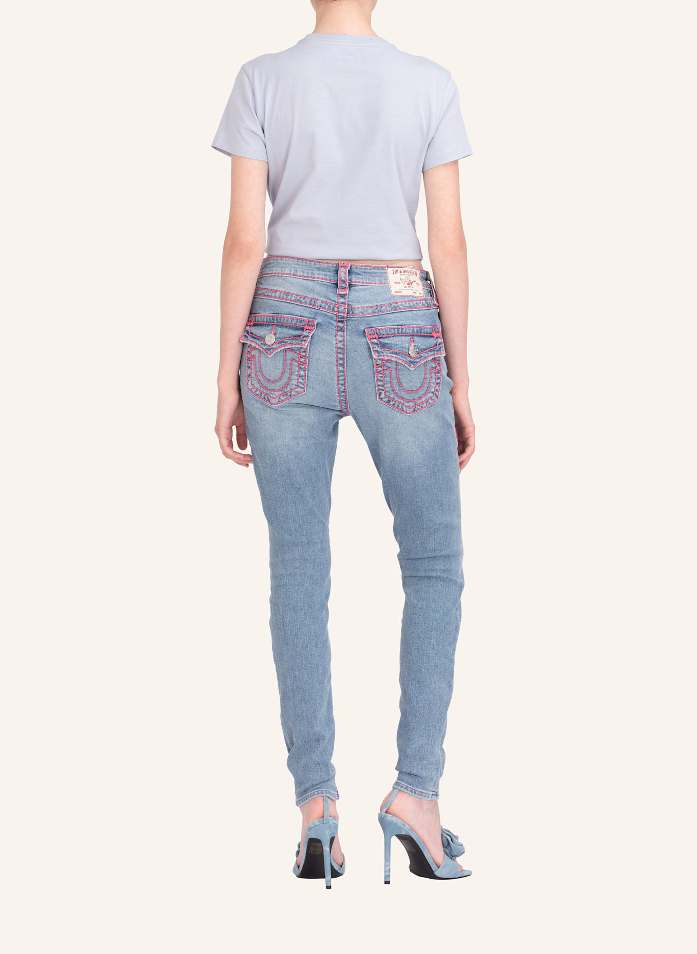 TRUE RELIGION Skinny Jeans JENNIE SUPER T, Farbe: HELLBLAU (Bild 2)