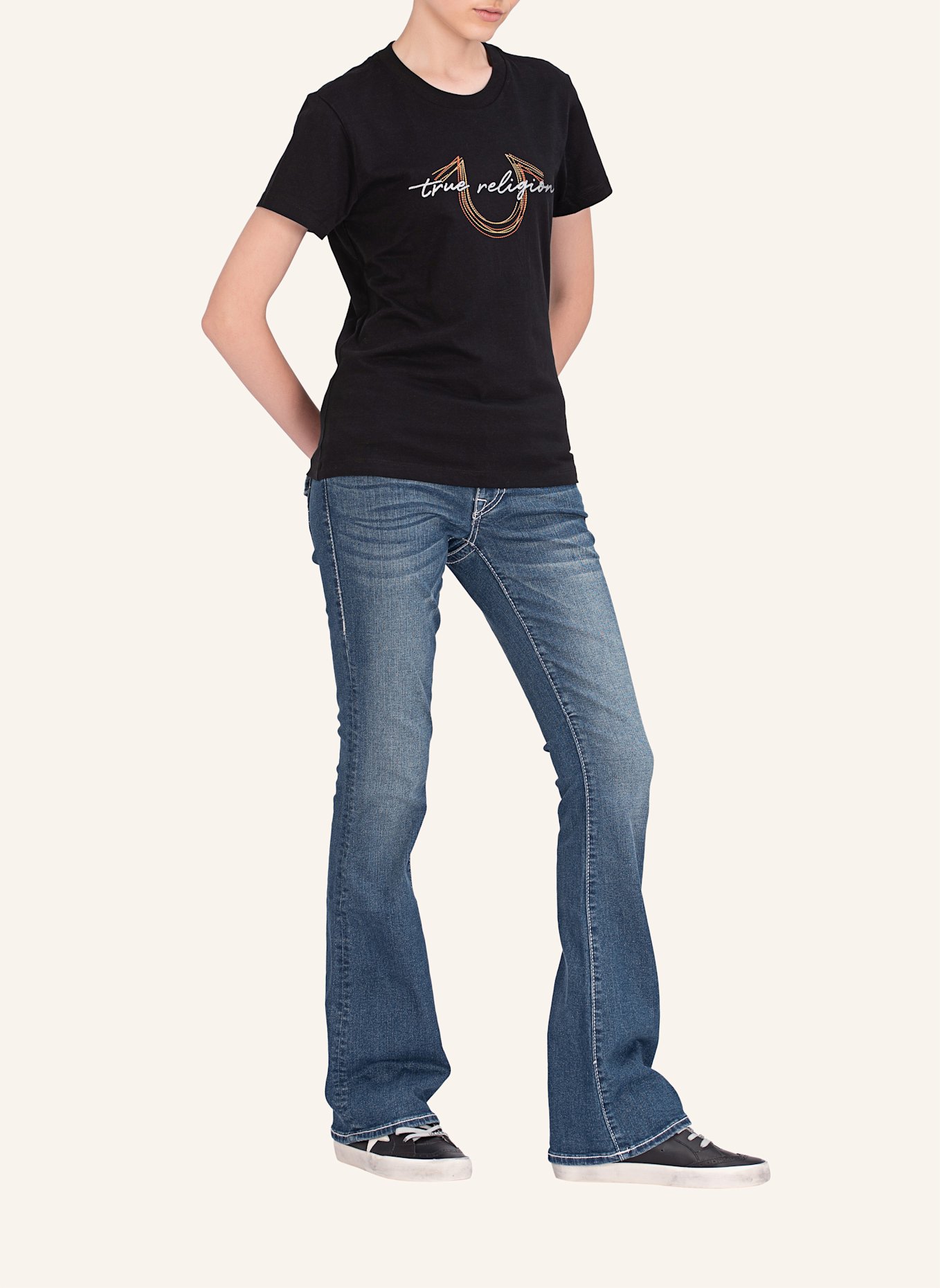 TRUE RELIGION T-Shirt MULTI STITCH, Farbe: SCHWARZ (Bild 5)