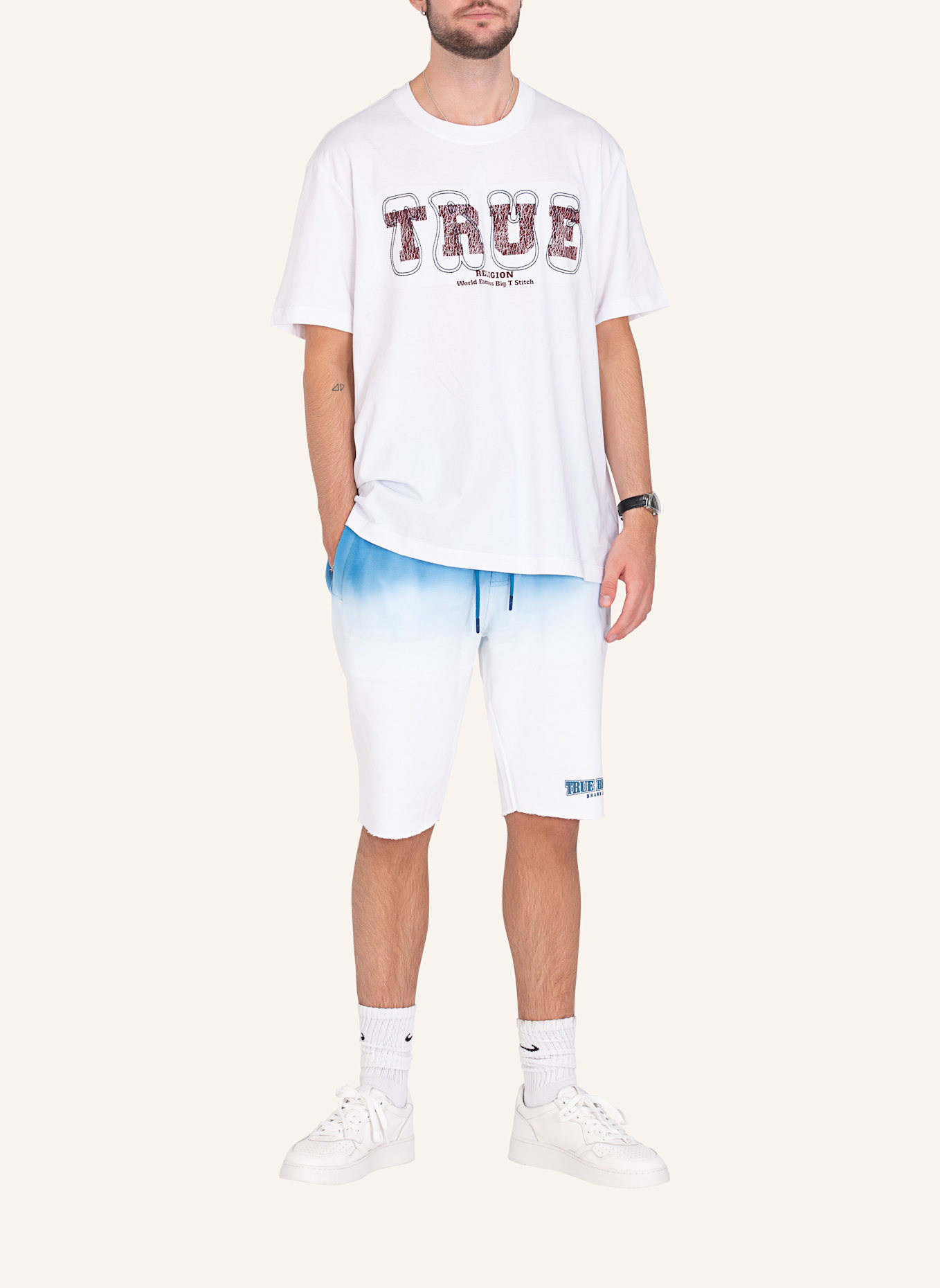 TRUE RELIGION T-Shirt SS TRUE STITCH, Farbe: WEISS (Bild 9)