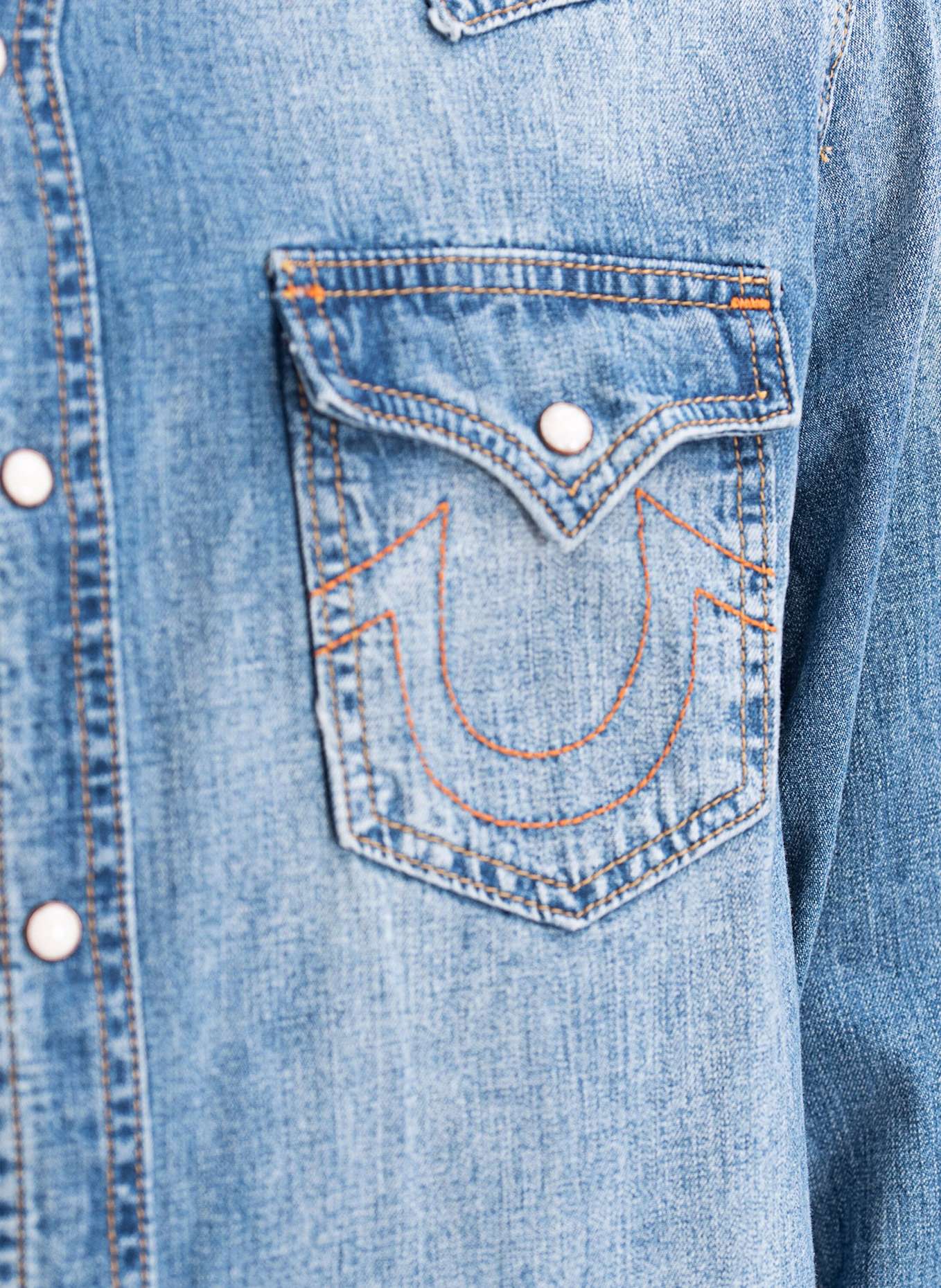 TRUE RELIGION Hemd WESTERN DENIM, Farbe: BLAU (Bild 8)