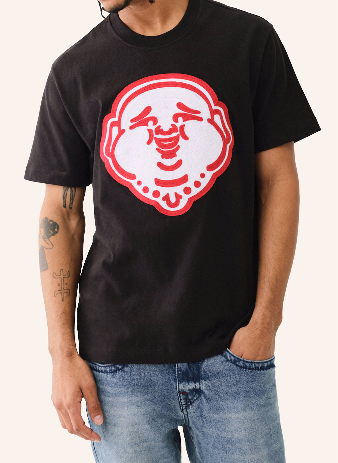 TRUE RELIGION T-Shirt BUDDHA FACE, Farbe: SCHWARZ (Bild 3)