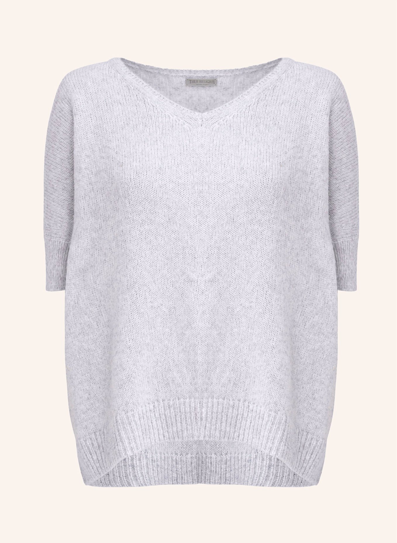 TRUE RELIGION Strickpullover Kurzarm, Farbe: GRAU (Bild 1)