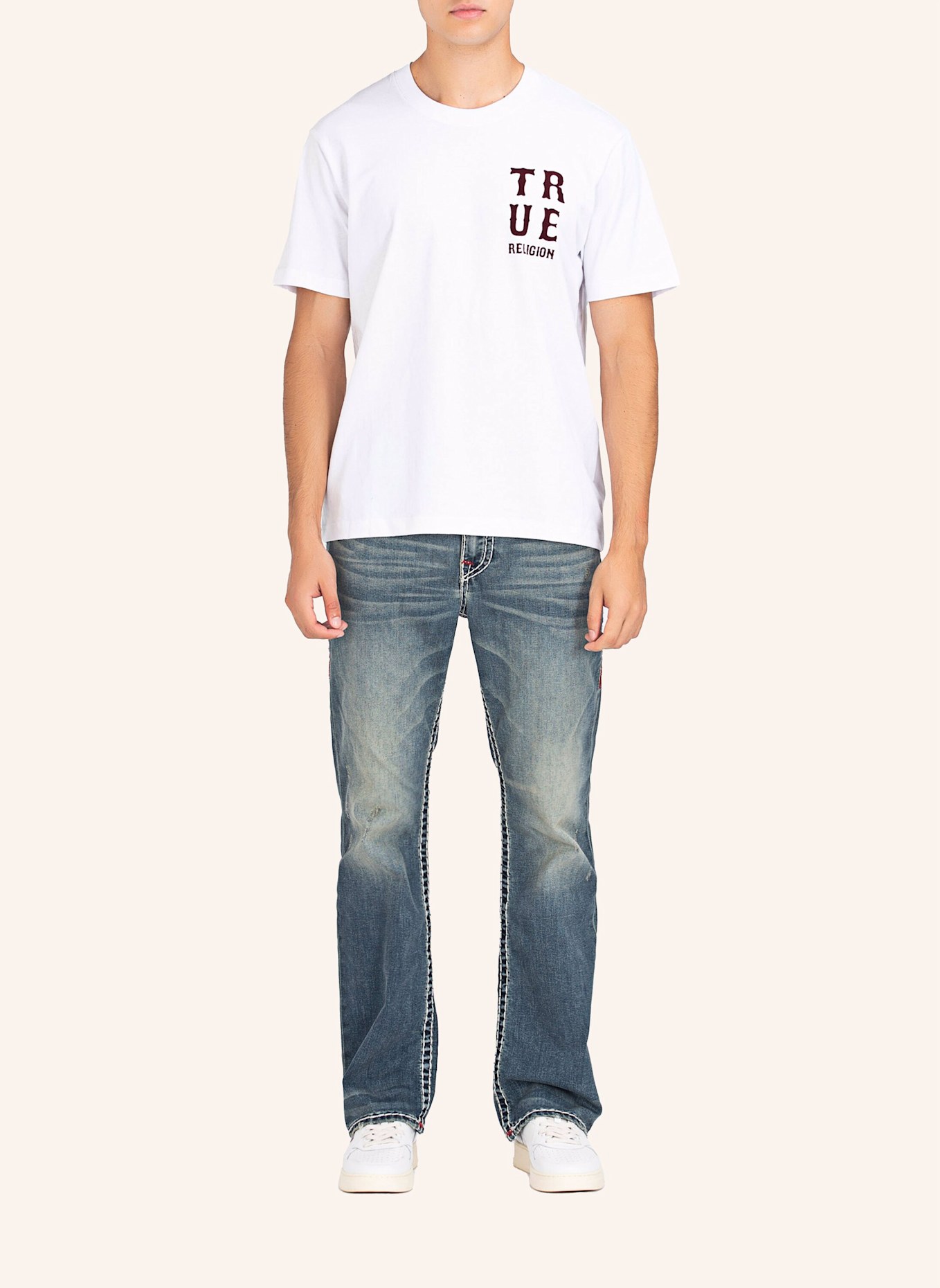 TRUE RELIGION T-Shirt WESTERN FLOCK, Farbe: WEISS (Bild 9)