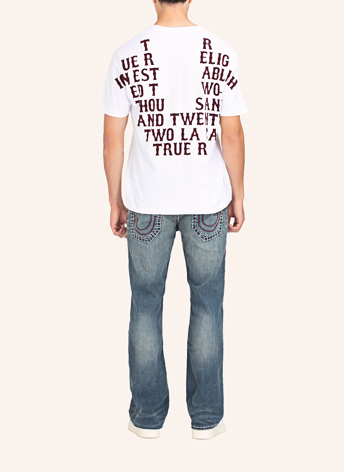 TRUE RELIGION T-Shirt WESTERN FLOCK, Farbe: WEISS (Bild 2)