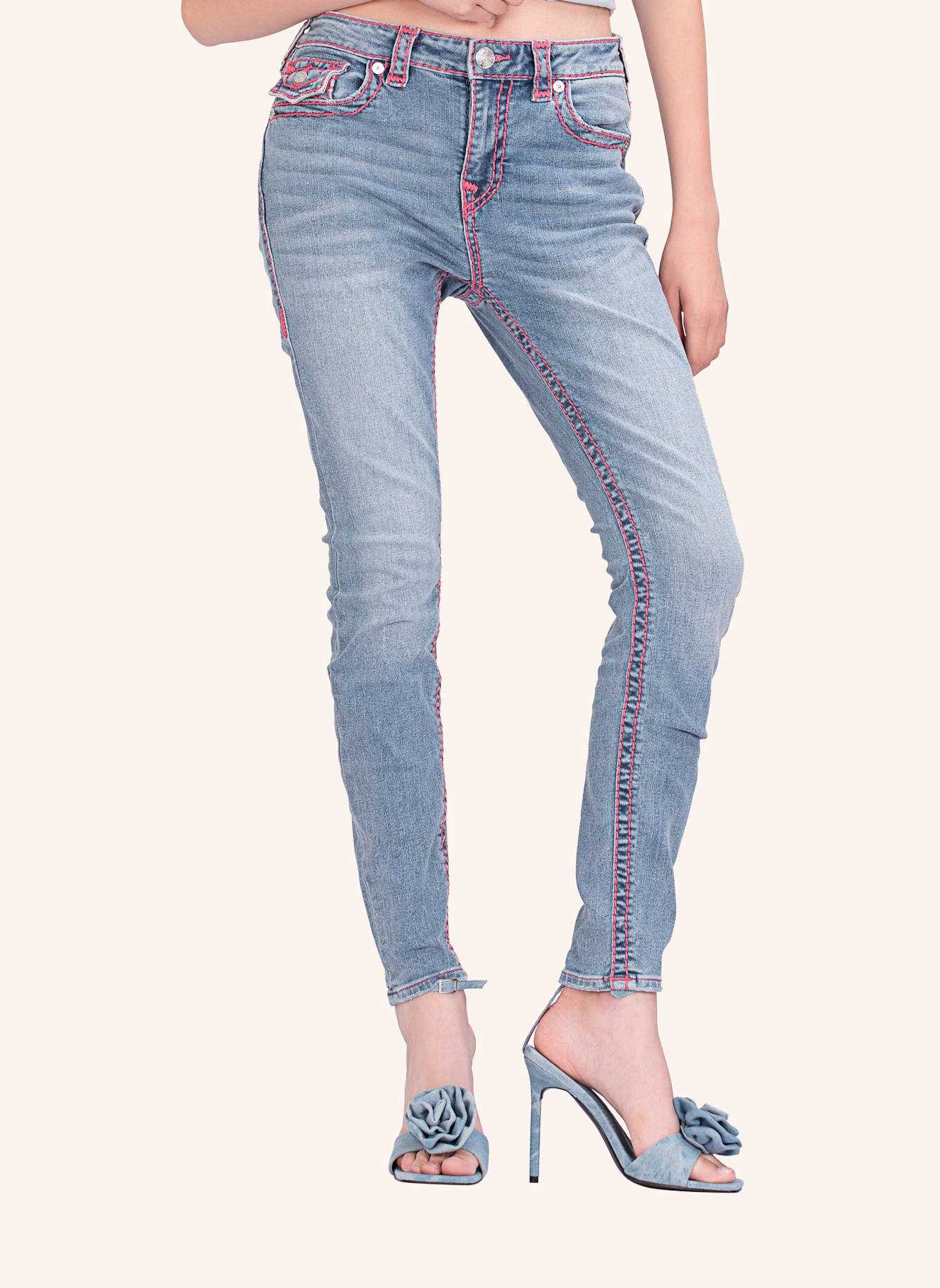 TRUE RELIGION Skinny Jeans JENNIE SUPER T, Farbe: HELLBLAU (Bild 3)