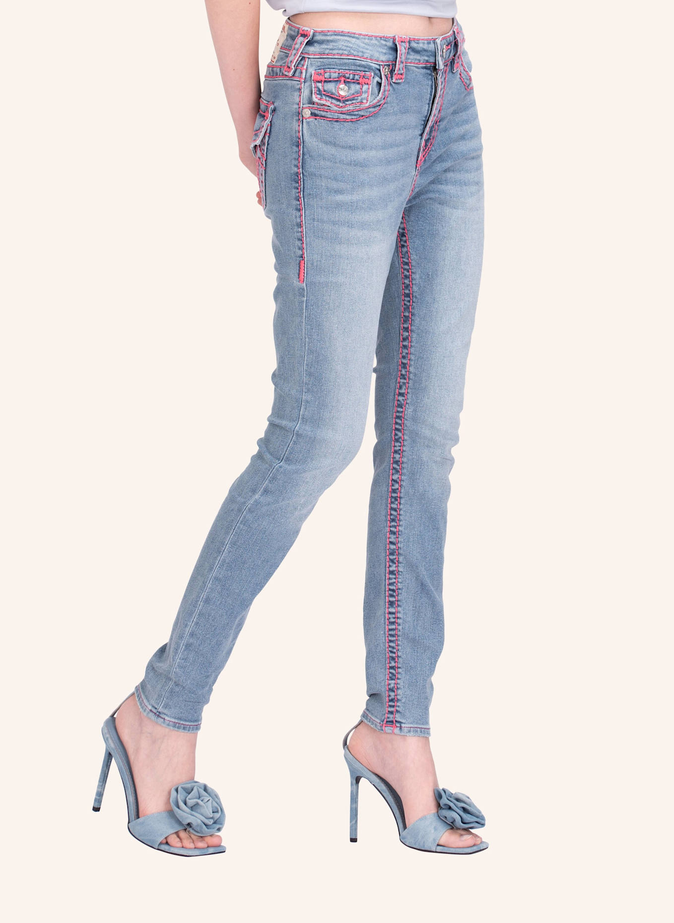 TRUE RELIGION Skinny Jeans JENNIE SUPER T, Farbe: HELLBLAU (Bild 6)