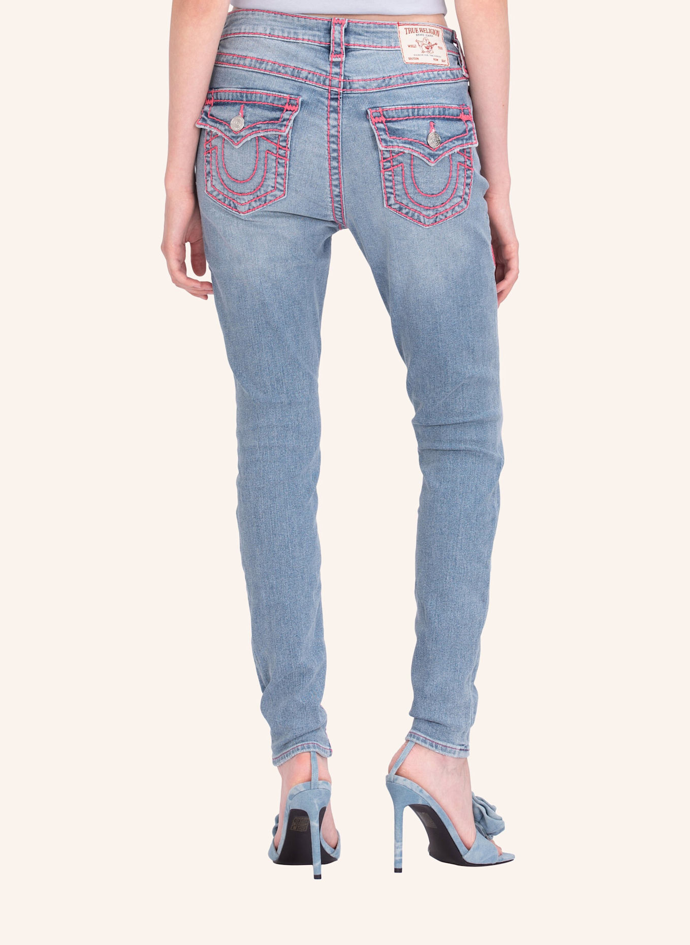 TRUE RELIGION Skinny Jeans JENNIE SUPER T, Farbe: HELLBLAU (Bild 7)