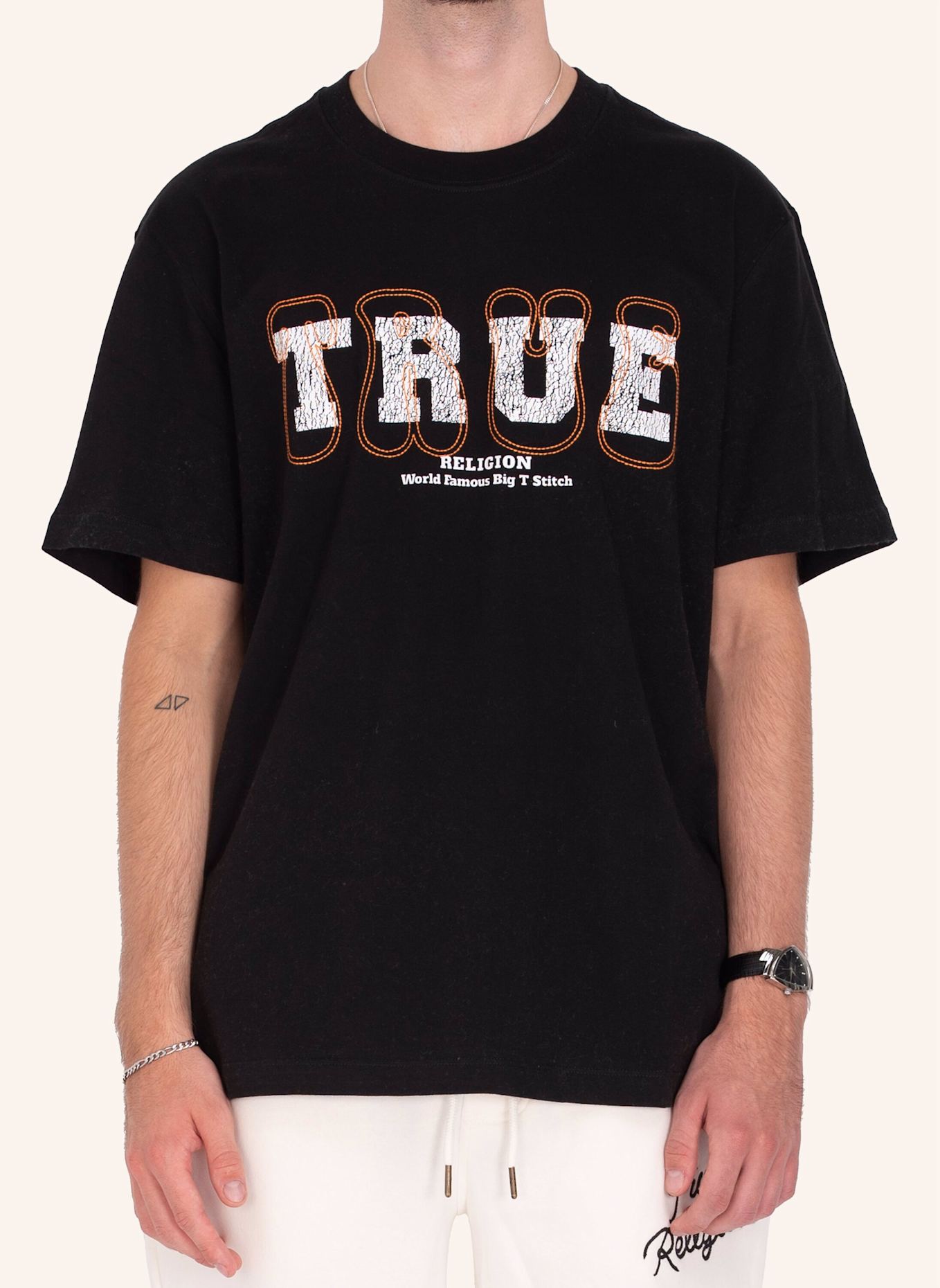 TRUE RELIGION T-Shirt SS TRUE STITCH, Farbe: SCHWARZ (Bild 3)