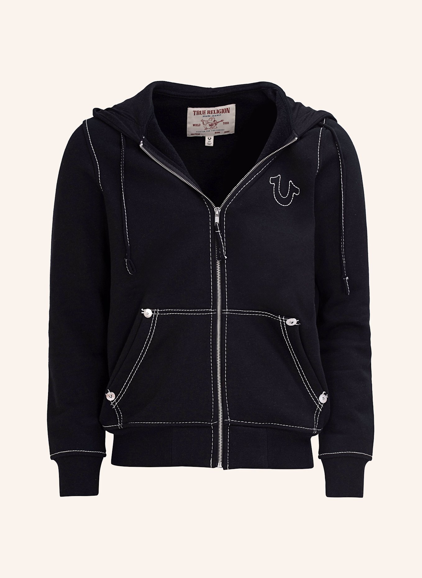 TRUE RELIGION Hoodie BIG-T, Farbe: SCHWARZ (Bild 1)