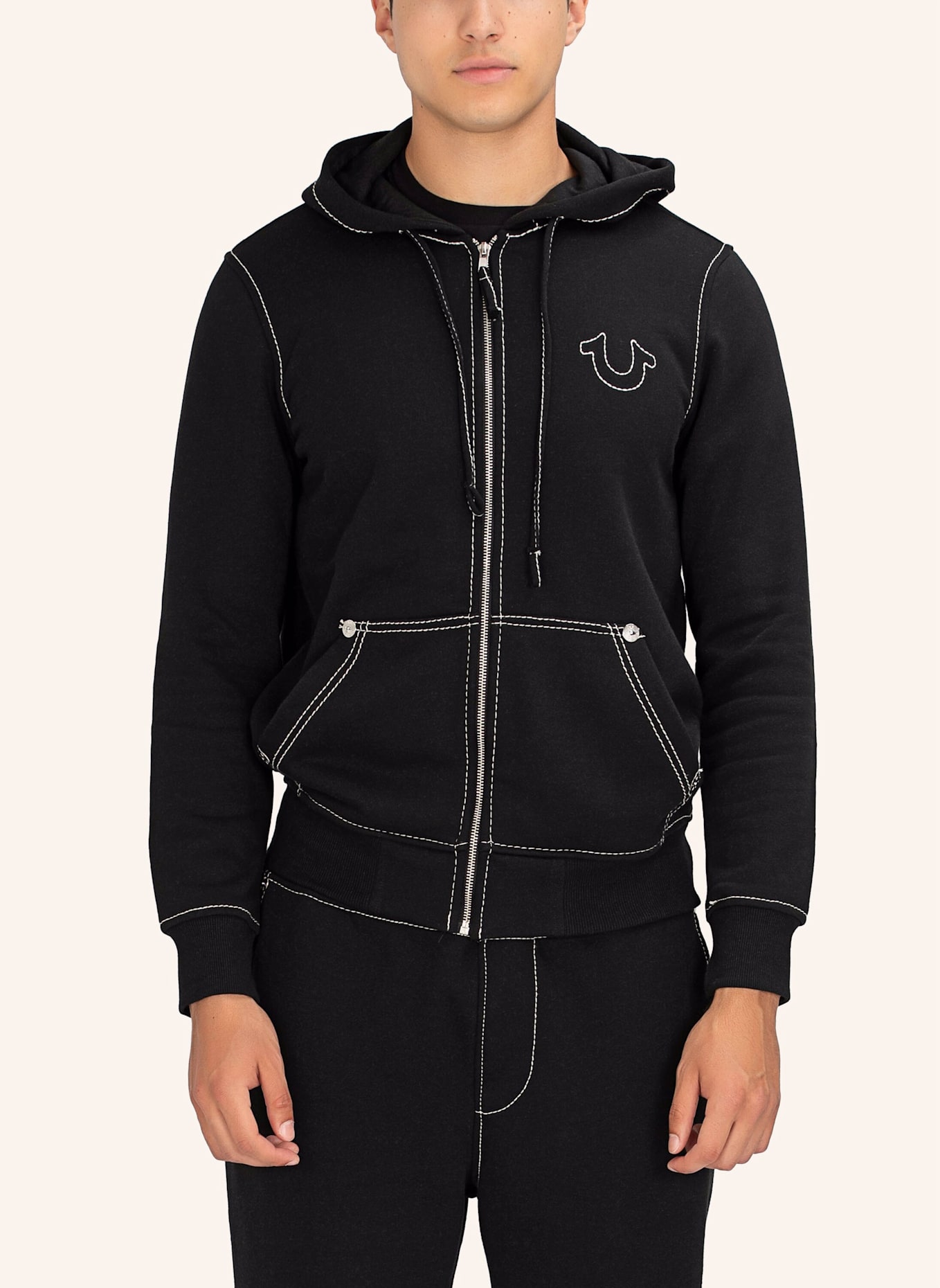 TRUE RELIGION Hoodie BIG-T, Farbe: SCHWARZ (Bild 3)