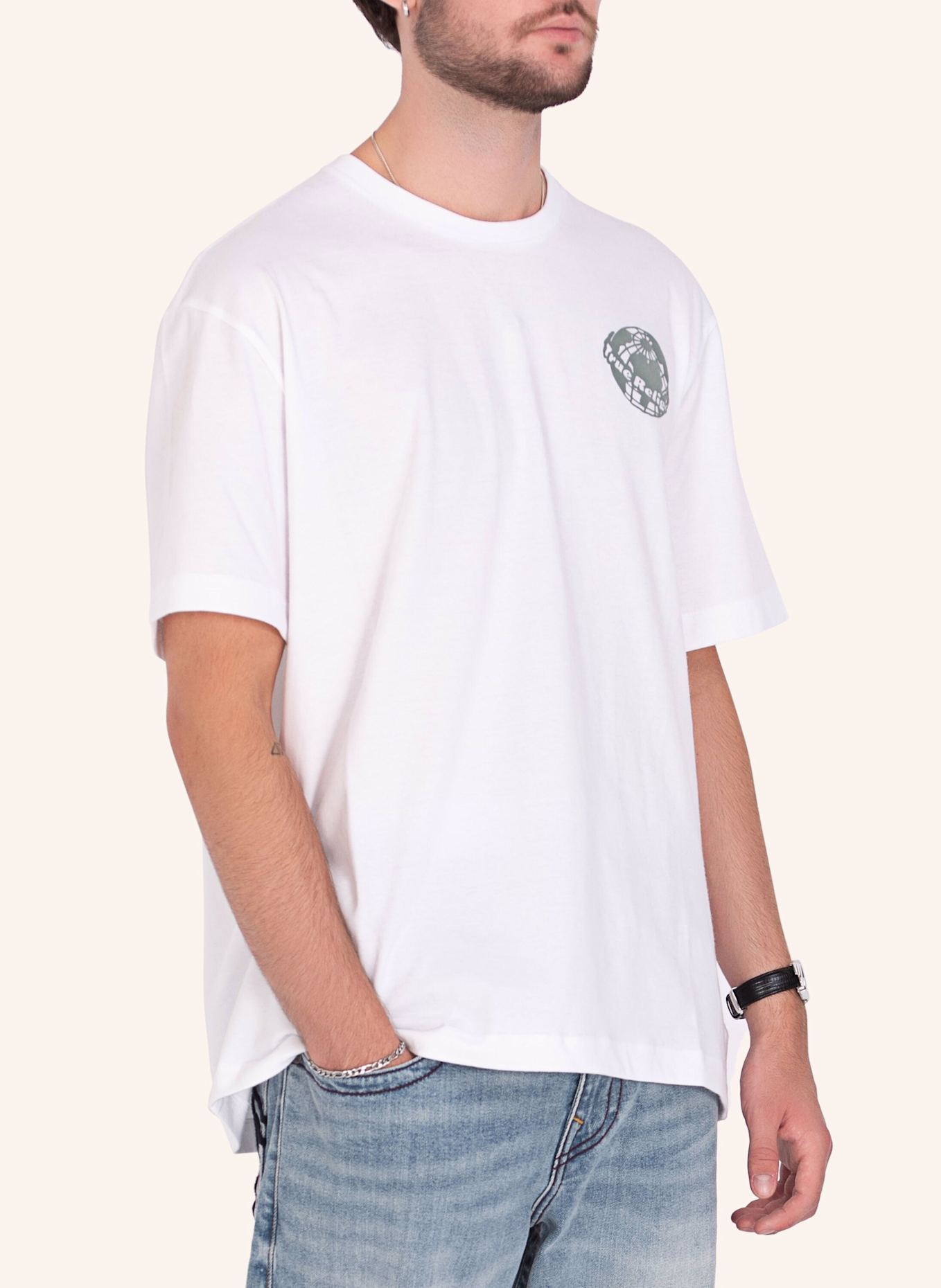 TRUE RELIGION Bedrucktes Oversize T-Shirt, Farbe: WEISS (Bild 6)