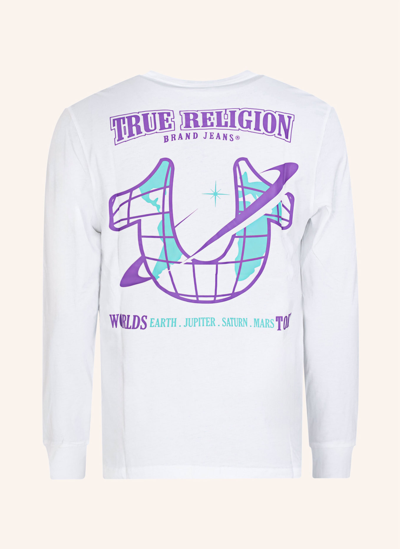 TRUE RELIGION Longsleeve  HIGH DENSITY SPACE, Farbe: WEISS (Bild 2)