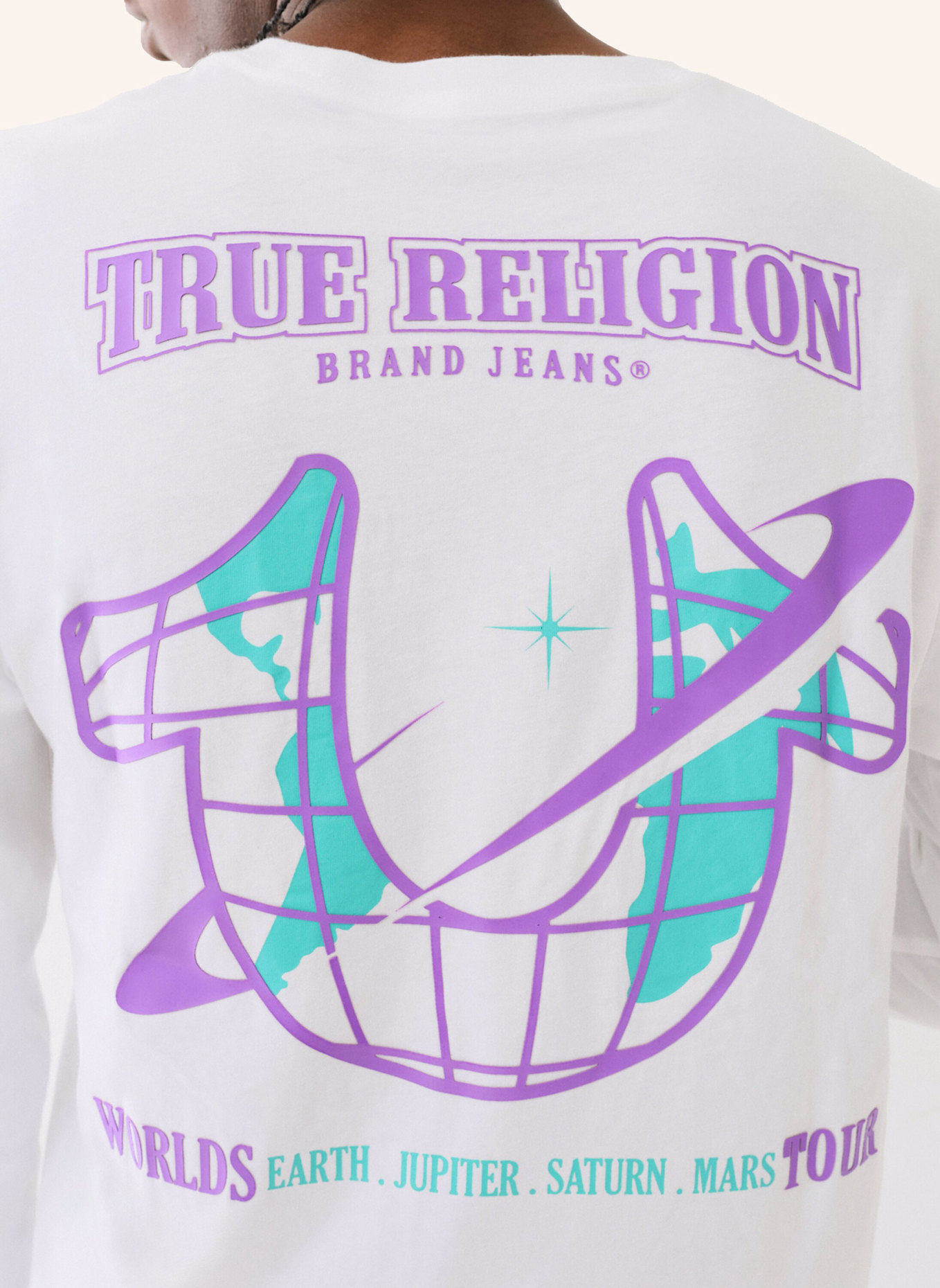 TRUE RELIGION Longsleeve  HIGH DENSITY SPACE, Farbe: WEISS (Bild 6)