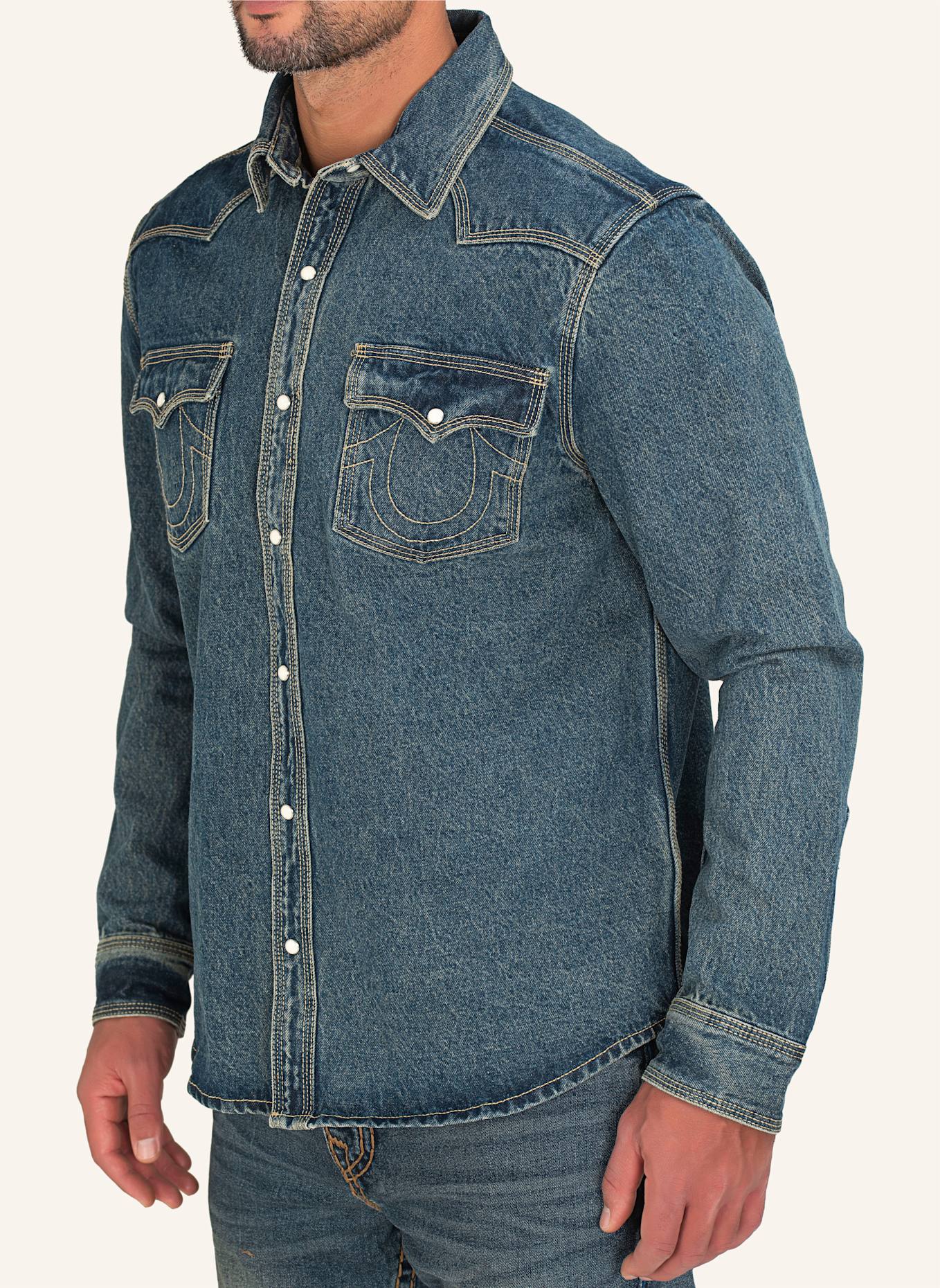 TRUE RELIGION Jeanshemd ROCKY, Farbe: BLAU (Bild 6)