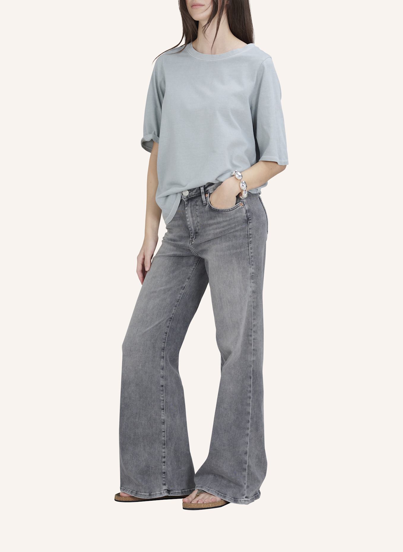 TRUE RELIGION Jeans MIJA FLARED: SCHWARZ/ GRAU