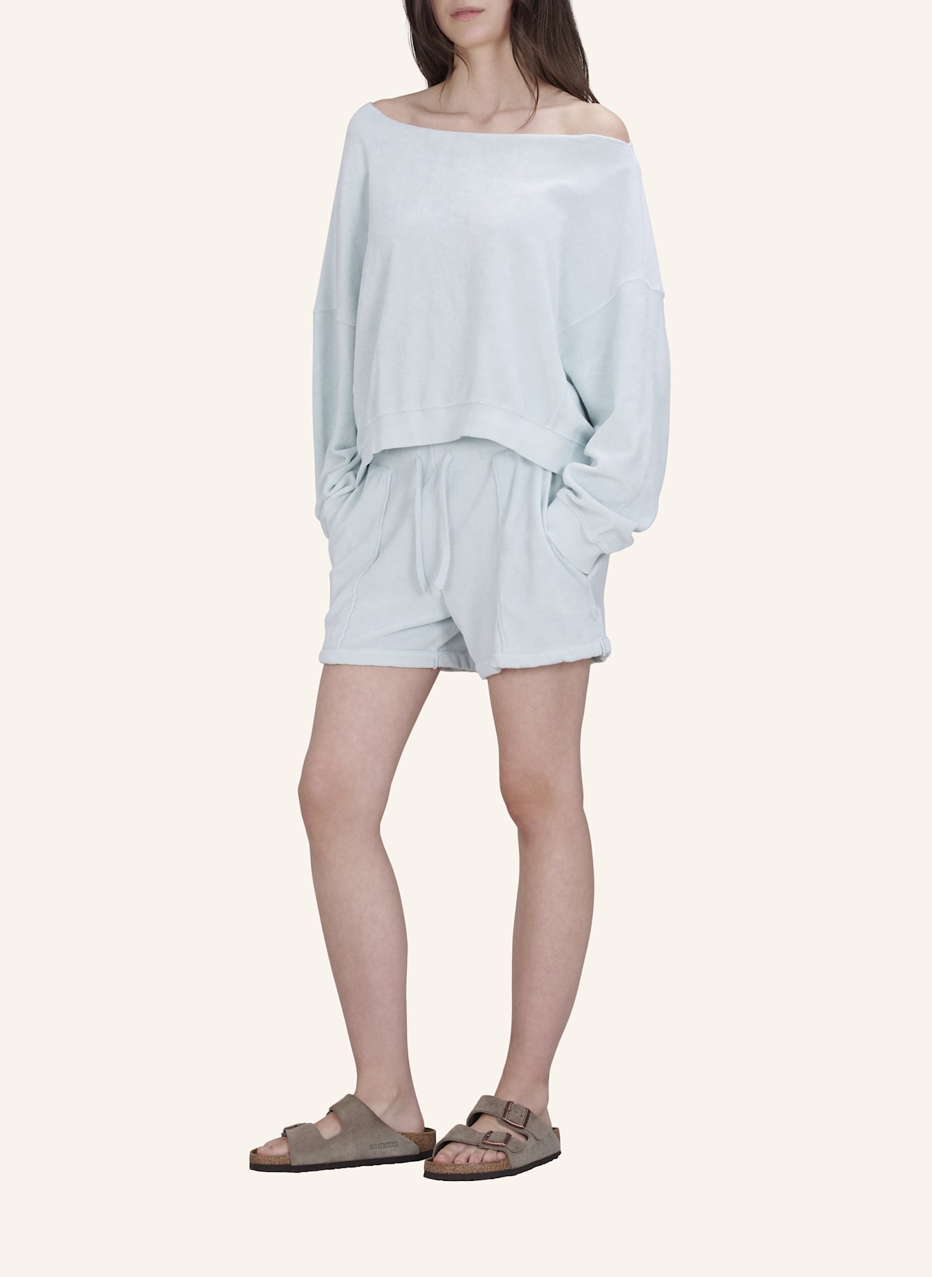 TRUE RELIGION Sweatshirt Frottee: HELLBLAU