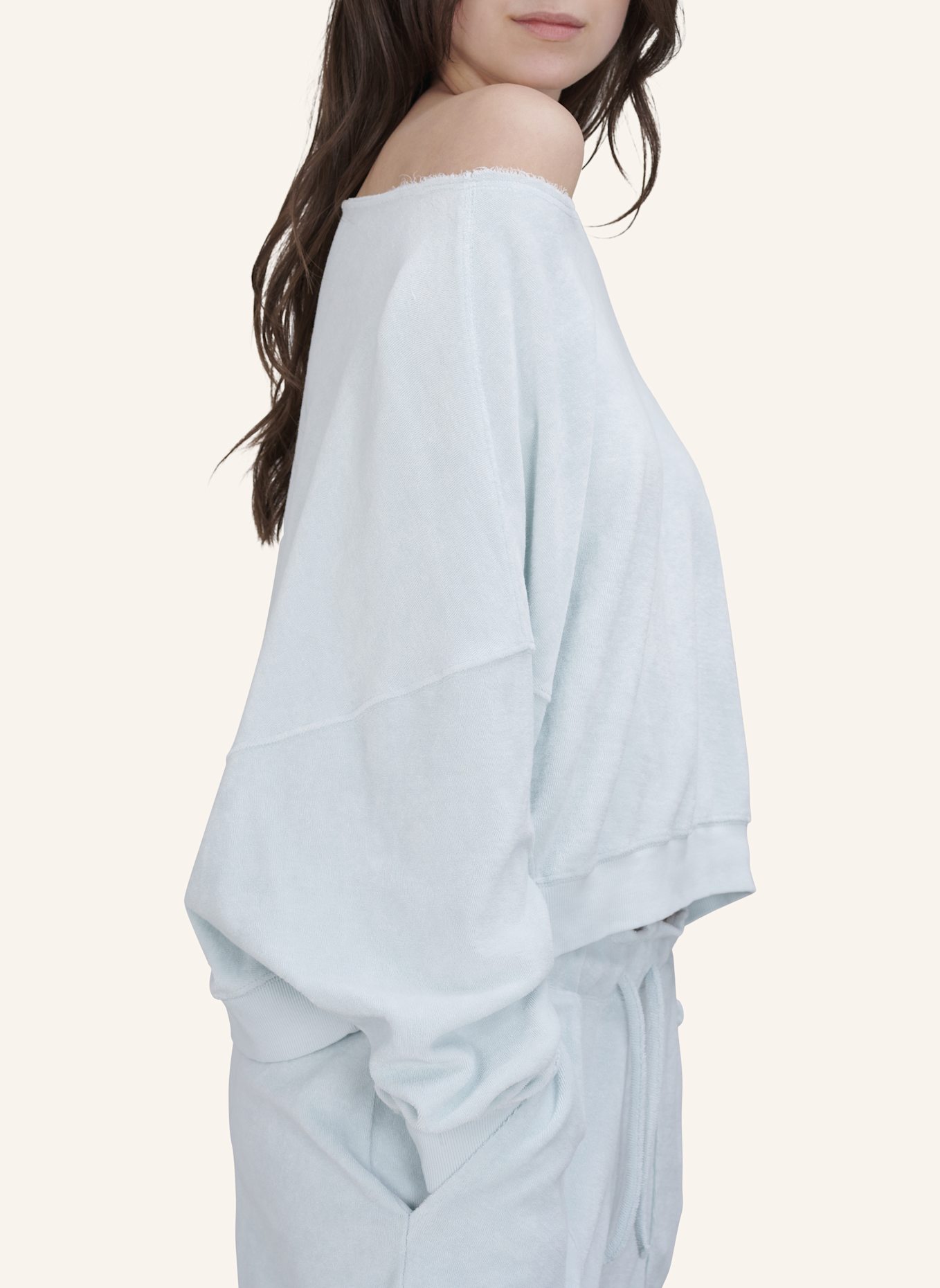 TRUE RELIGION Sweatshirt Frottee: HELLBLAU