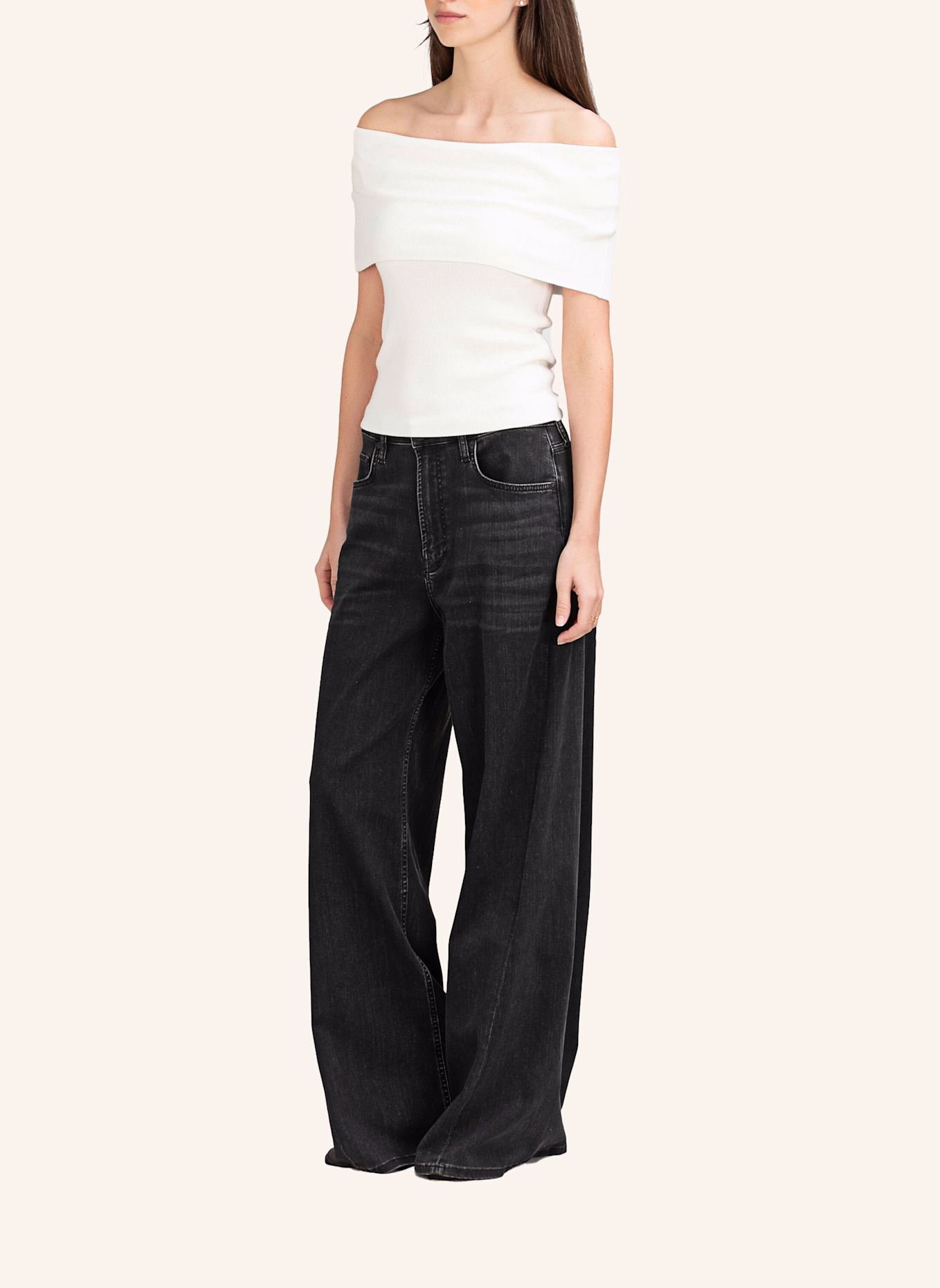 TRUE RELIGION Off-Shoulder-Top: WEISS