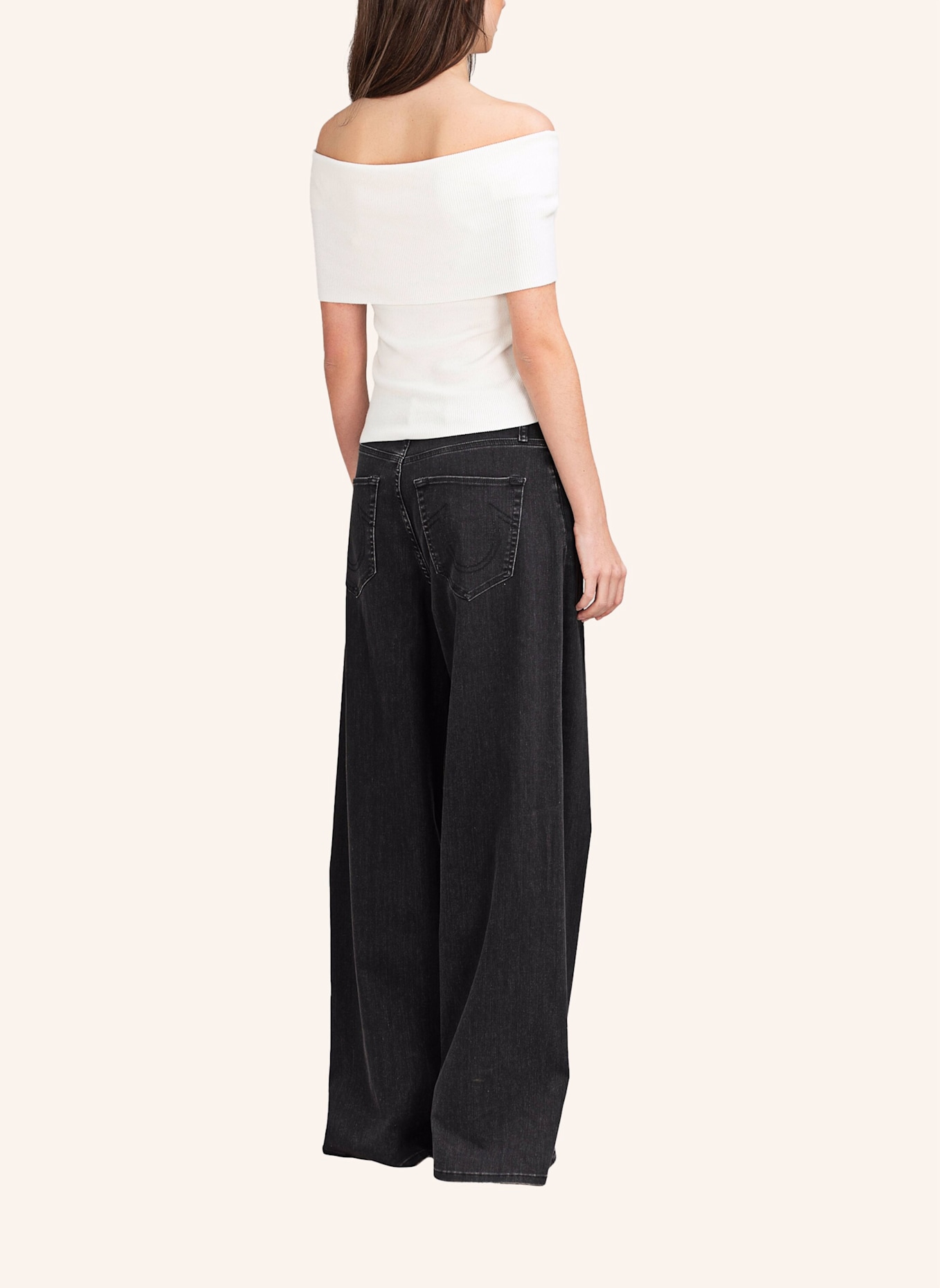 TRUE RELIGION Off-Shoulder-Top: WEISS