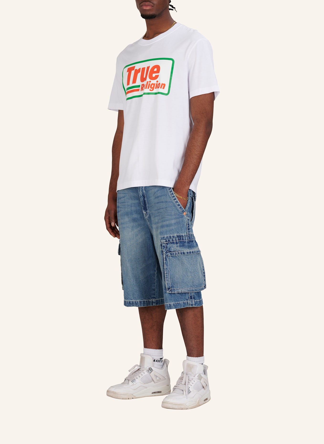 TRUE RELIGION Cargo-Shorts VINNY BIG T: BLAU