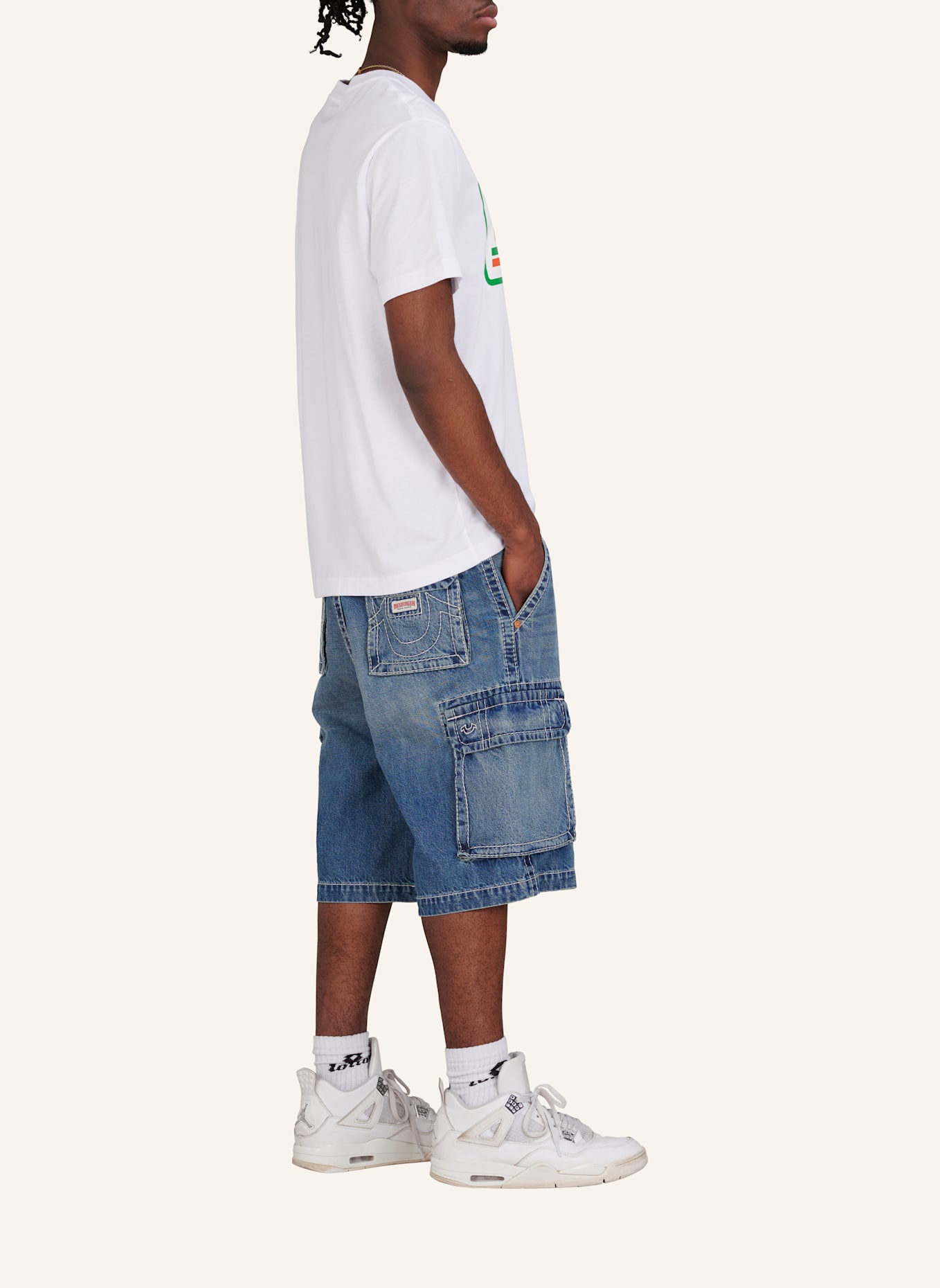 TRUE RELIGION Cargo-Shorts VINNY BIG T: BLAU